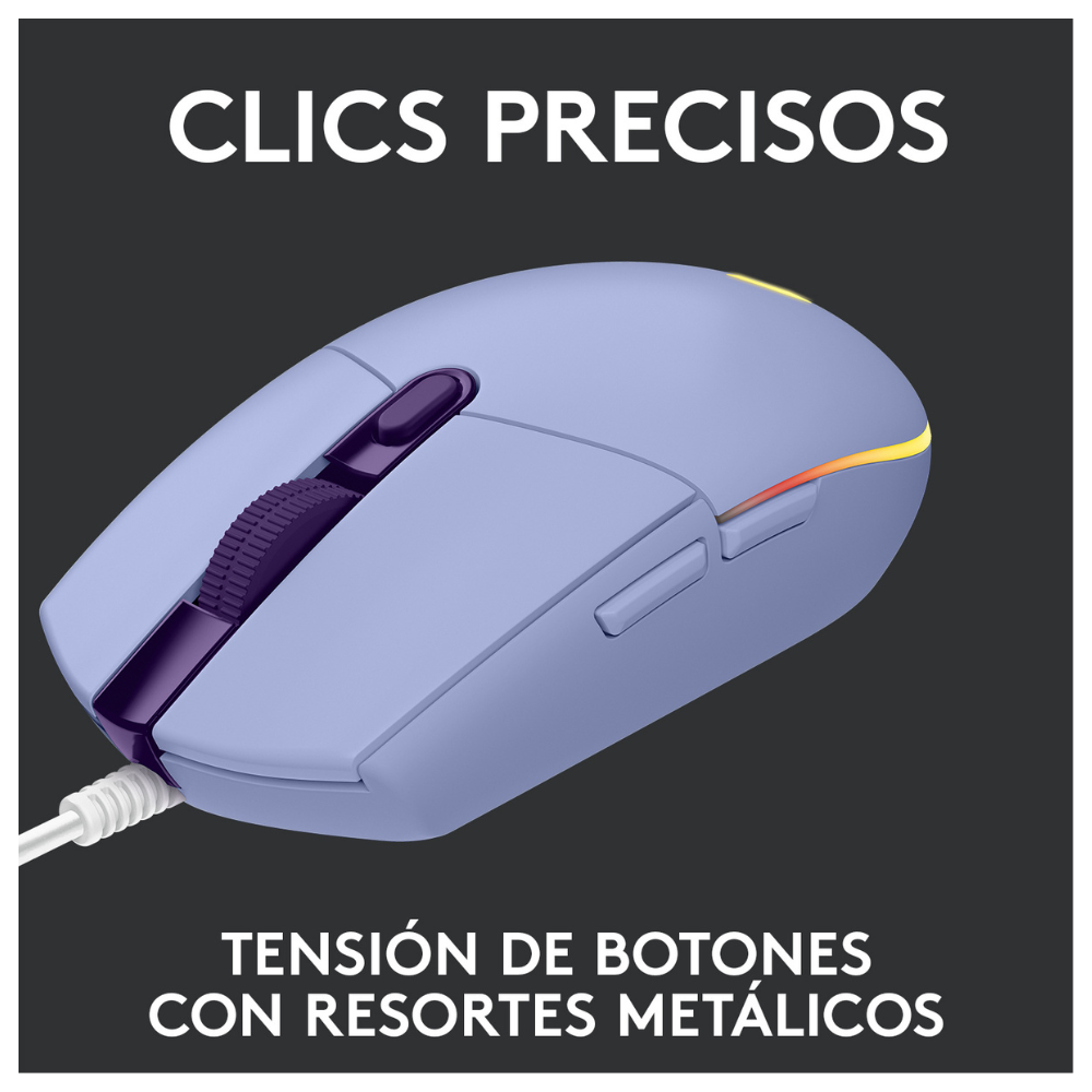 Mouse Logitech G203 LIGHTSYNC para Gaming Lila - 4