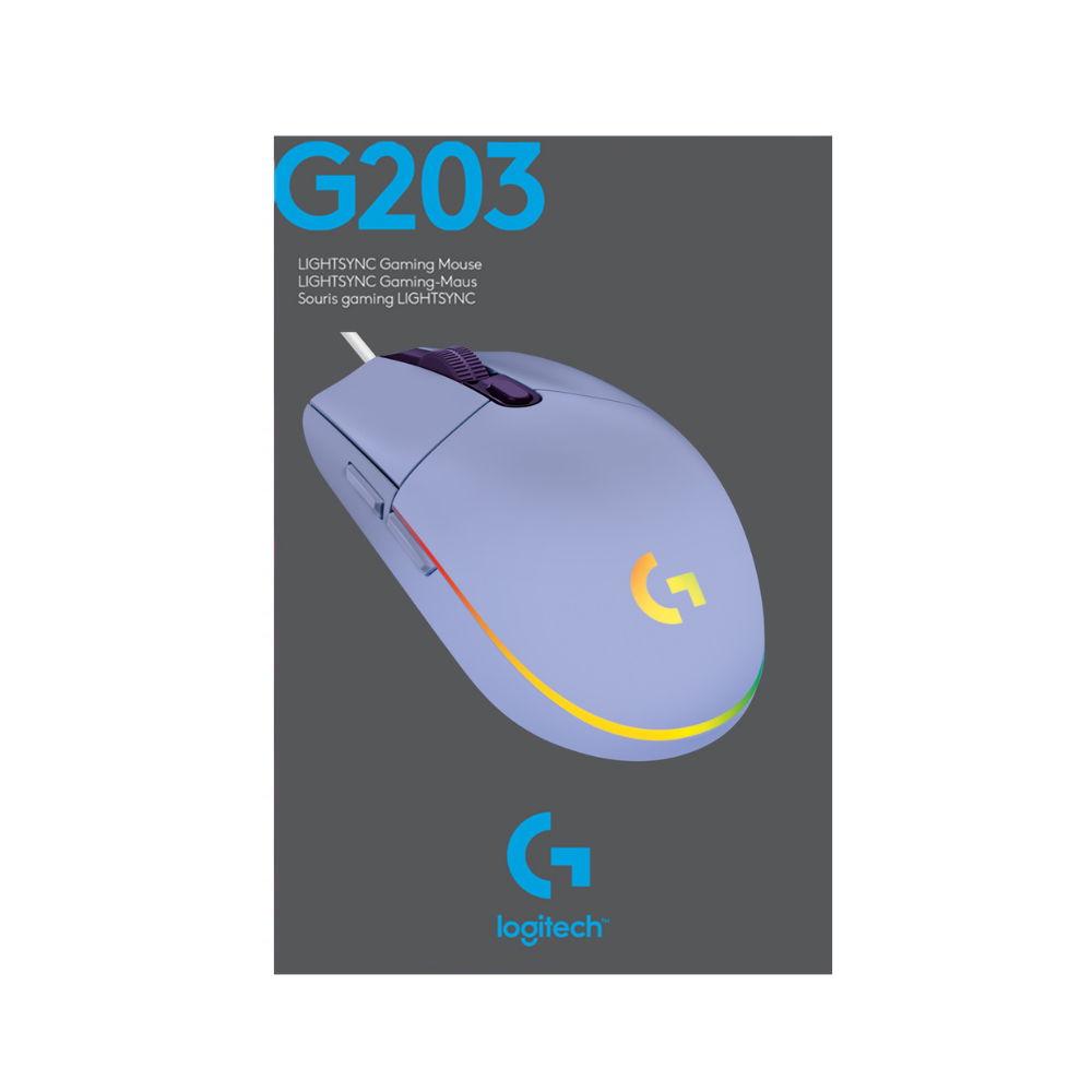 Mouse Logitech G203 LIGHTSYNC para Gaming Lila - 9
