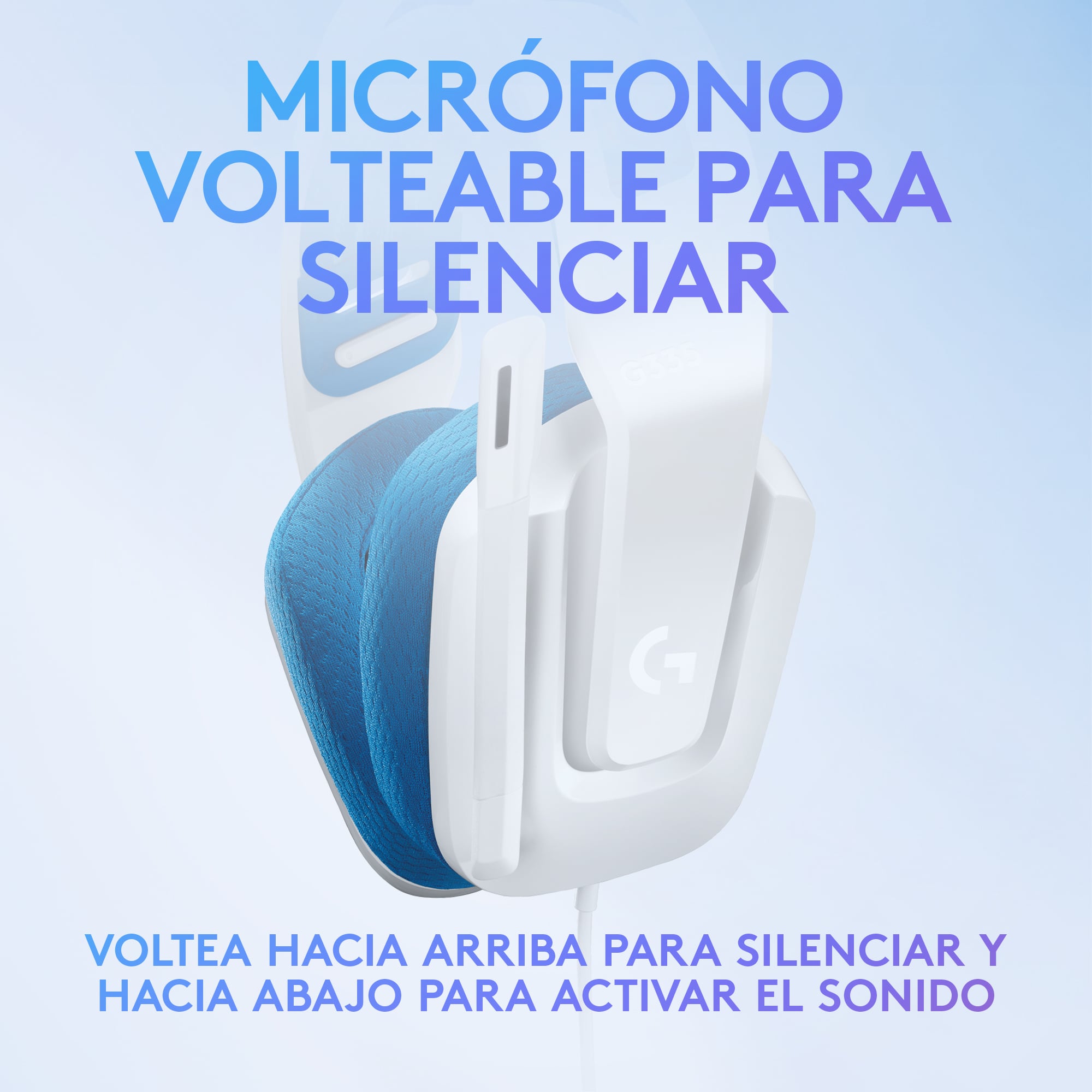 Audífonos G335 con micrófono y cable para gaming Blanco - 4