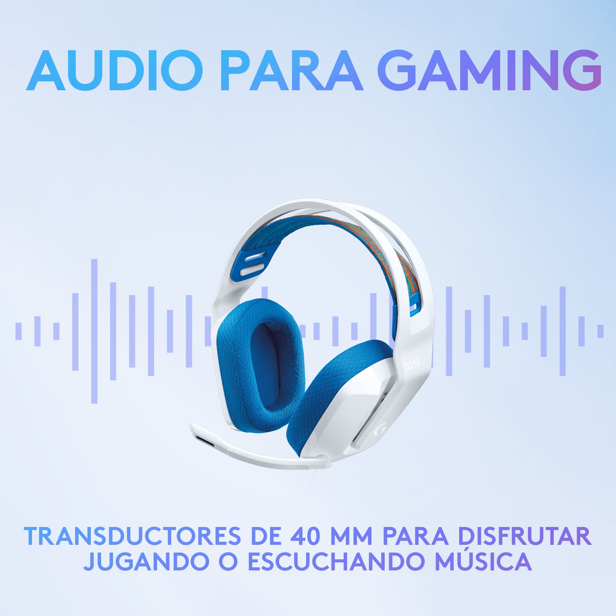 Audífonos G335 con micrófono y cable para gaming Blanco - 9