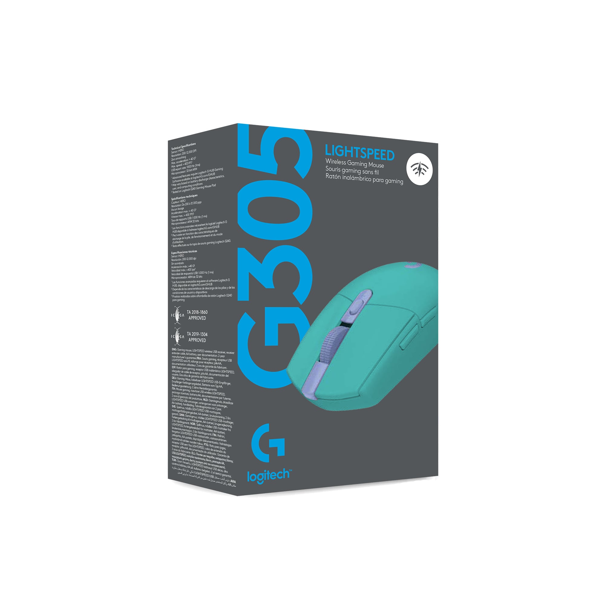 Mouse inalámbrico Logitech G305 LIGHTSPEED para gaming Mint - 8