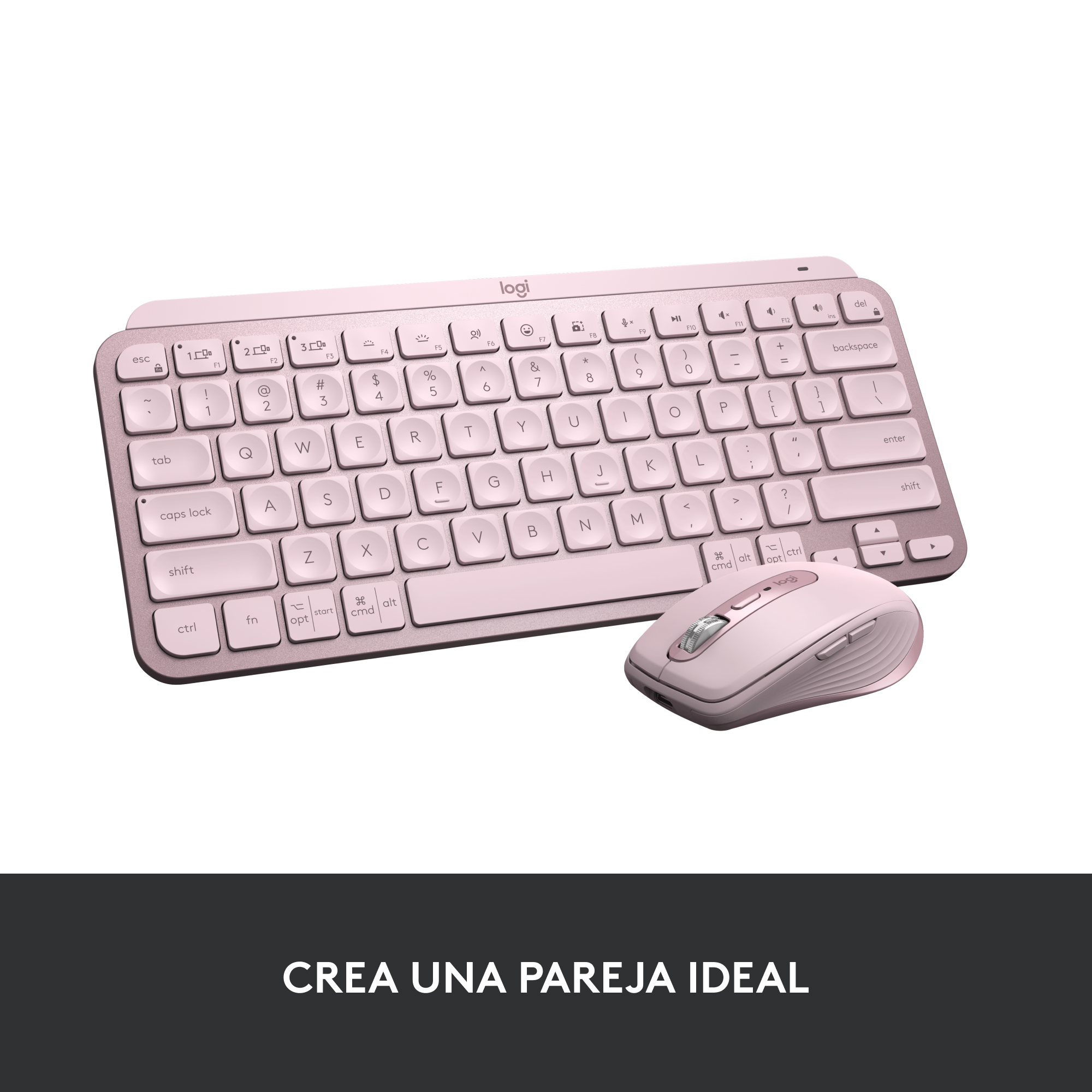 Teclado Inalámbrico Minimalista Logitech MX Keys Mini Rose - 5