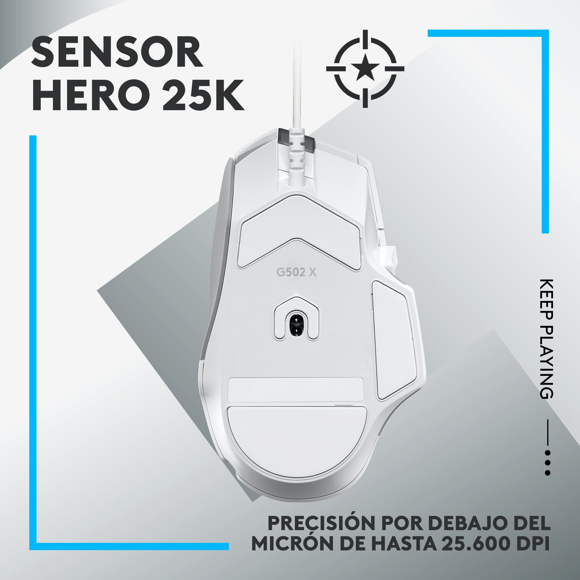 Mouse Logitech G502 X con Cable para juegos Blanco - 3