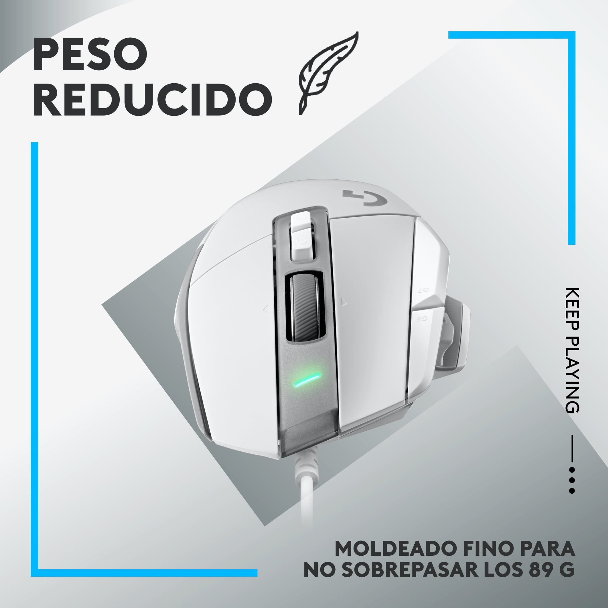 Mouse Logitech G502 X con Cable para juegos Blanco - 5