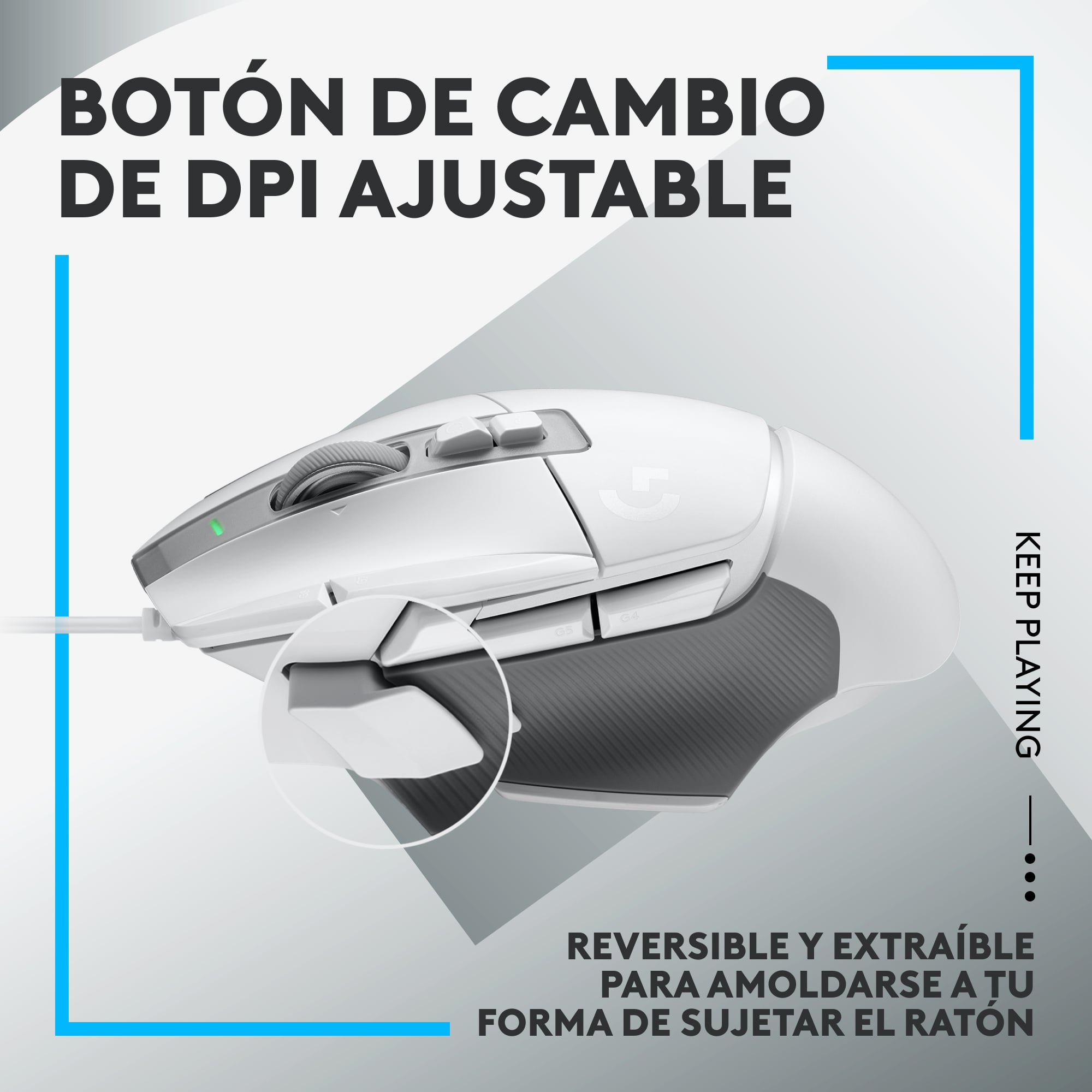 Mouse Logitech G502 X con Cable para juegos Blanco - 6