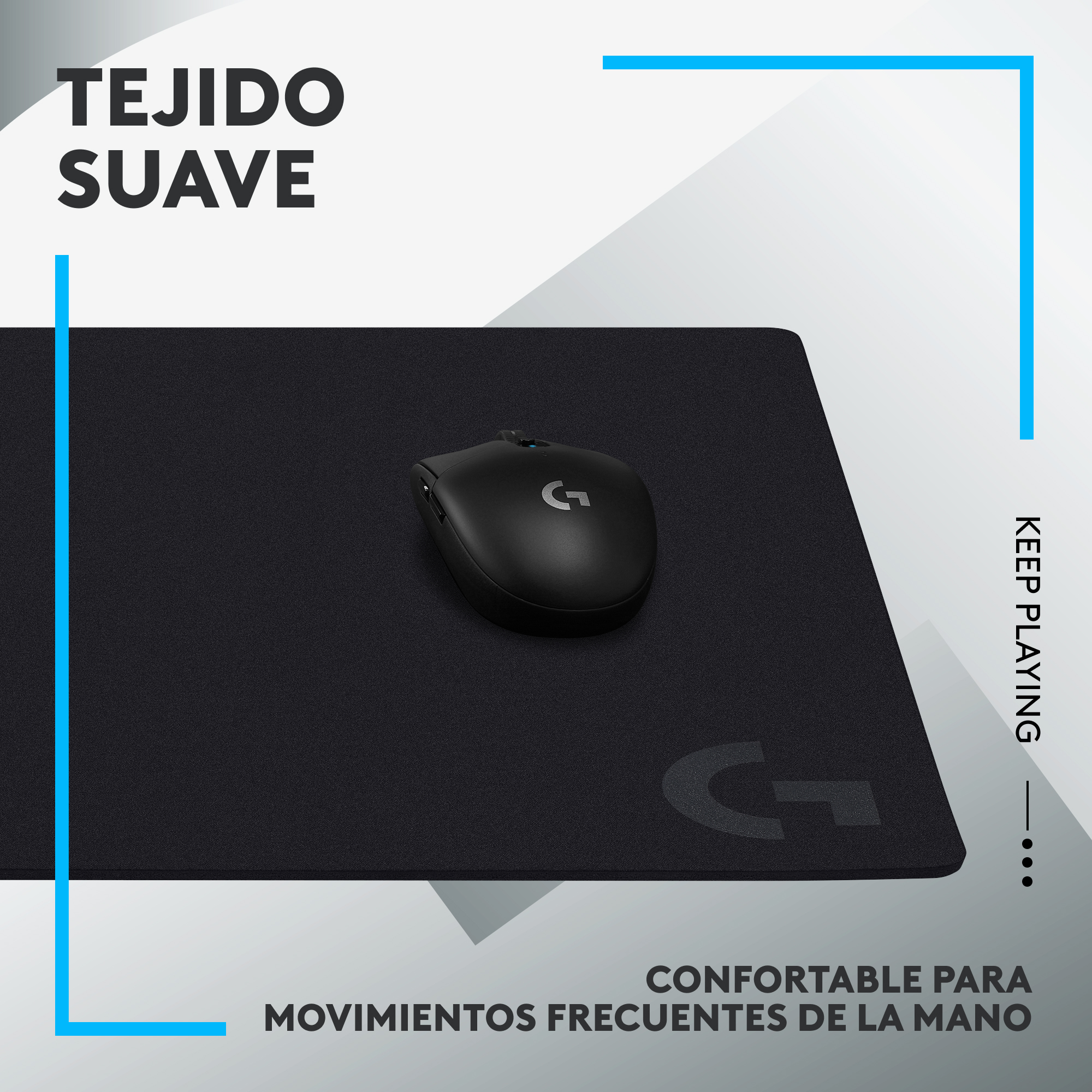 Almohadilla de Tela Grande para Mouse Logitech G640 para Juegos Negro - 4