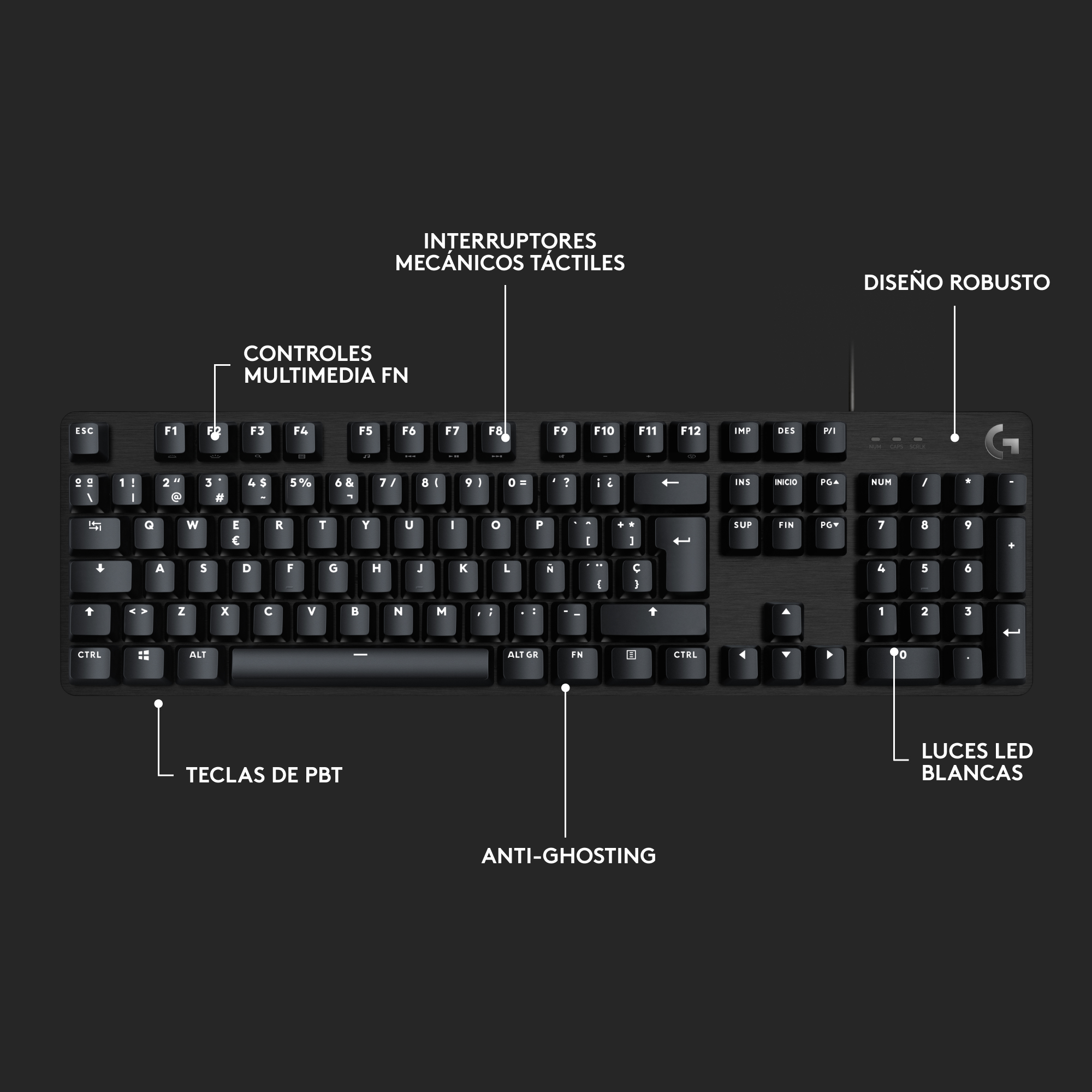 Teclado Mecánico Logitech G413 SE para Juegos Negro - 6