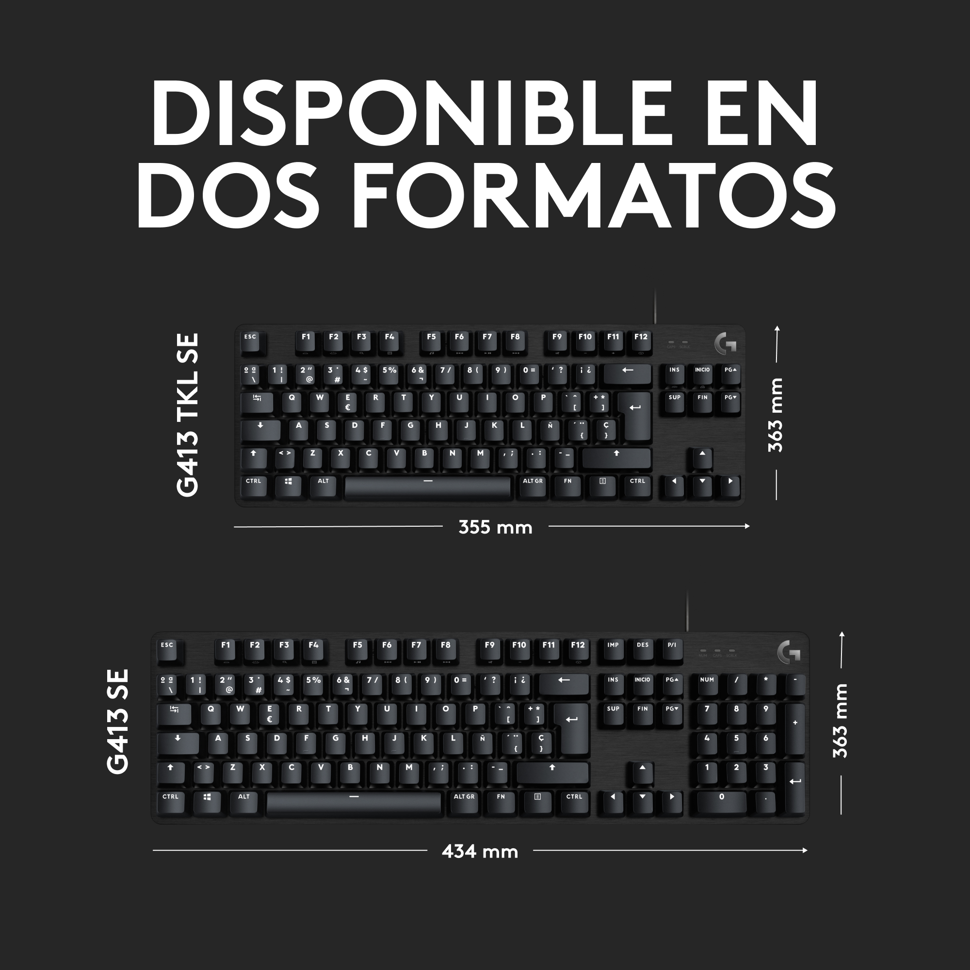 Teclado Mecánico G413 TKL SE para Juegos negro - 5