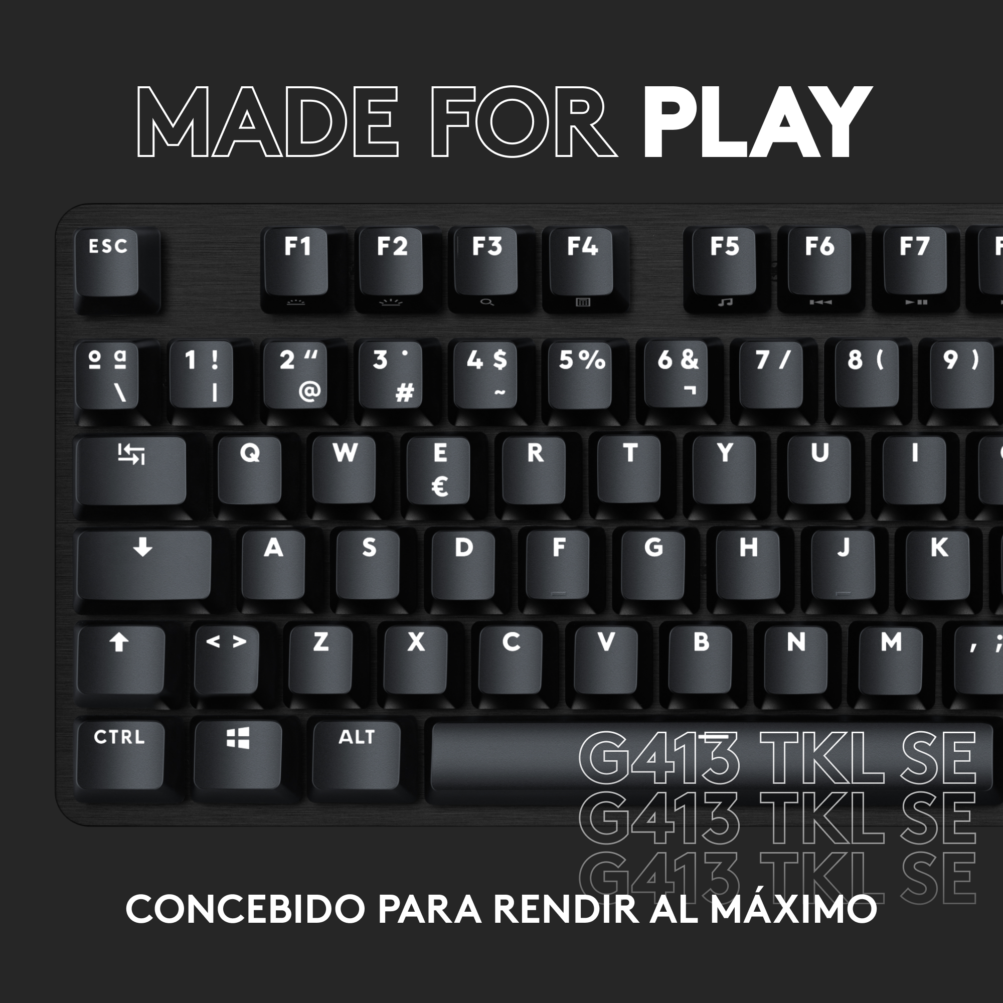 Teclado Mecánico G413 TKL SE para Juegos negro - 7