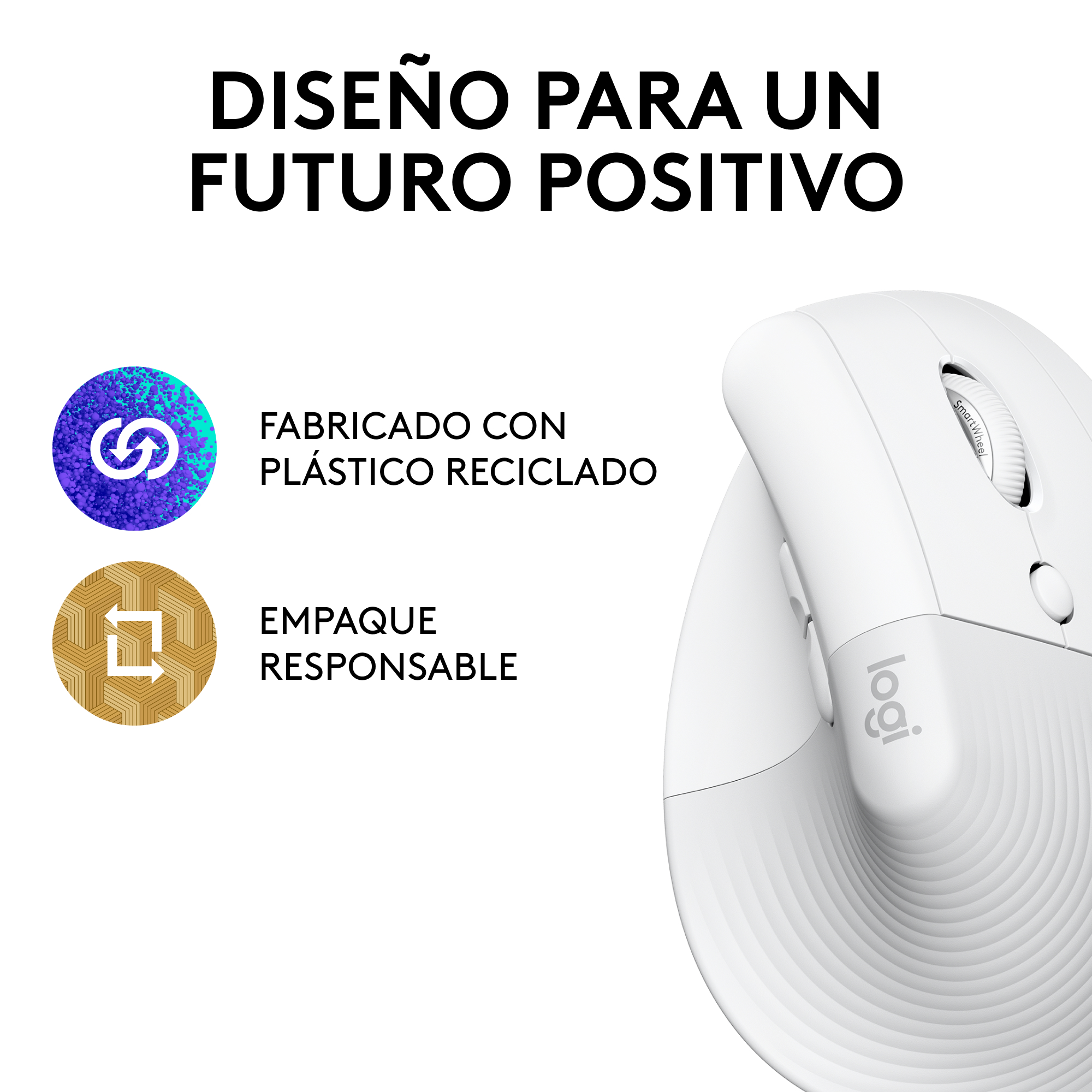 Mouse ergonómico vertical Logitech Lift Blanco - 4