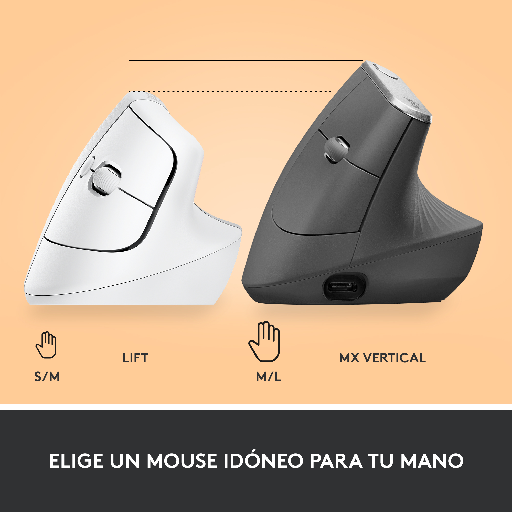 Mouse ergonómico vertical Logitech Lift Blanco - 9