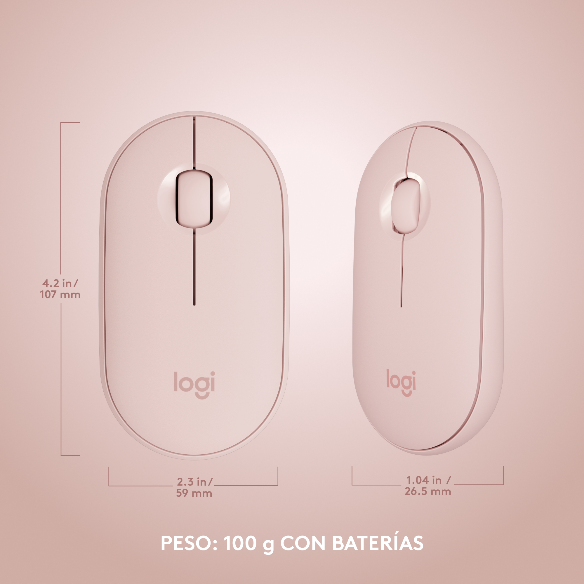 Combo teclado y mouse inalámbrico Logitech MK470 Slim Rosado - 8