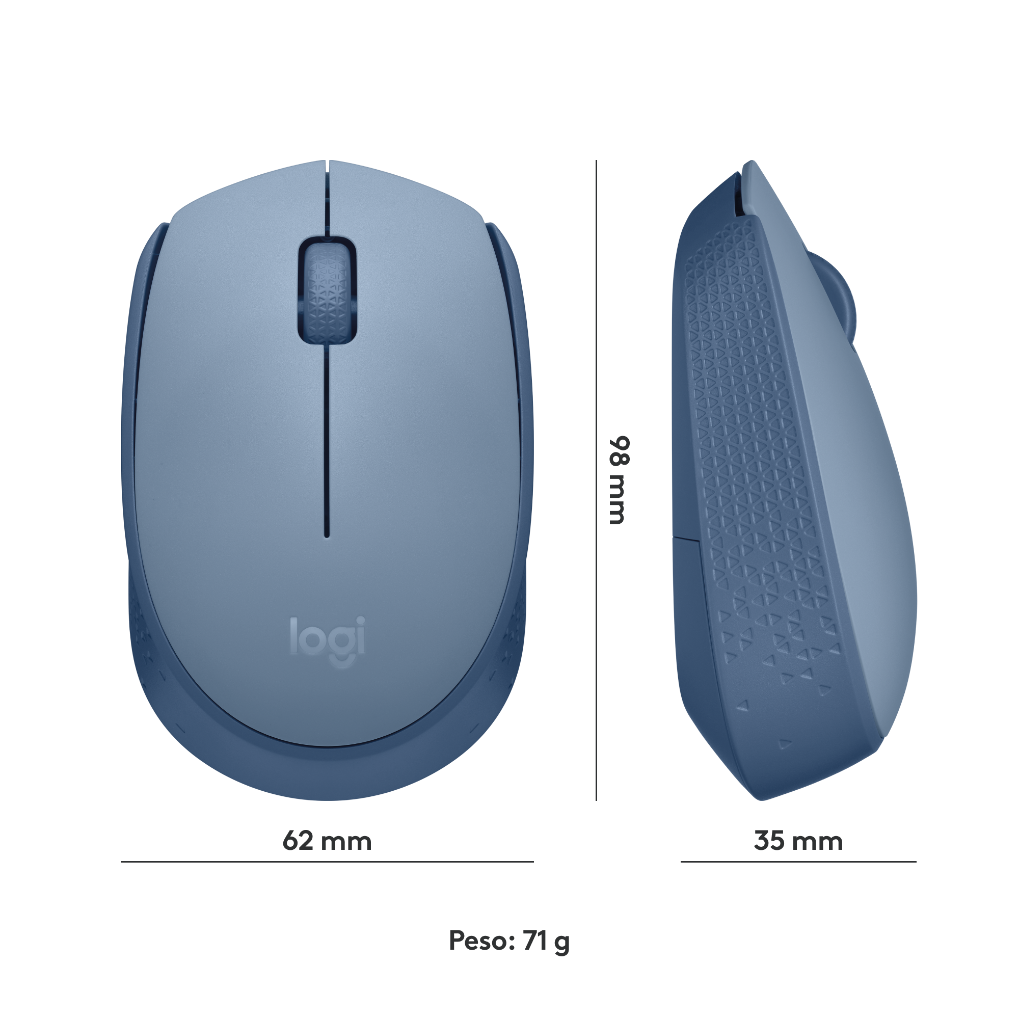 MOUSE INALÁMBRICO LOGITECH M170 BLUE GRAY - 7