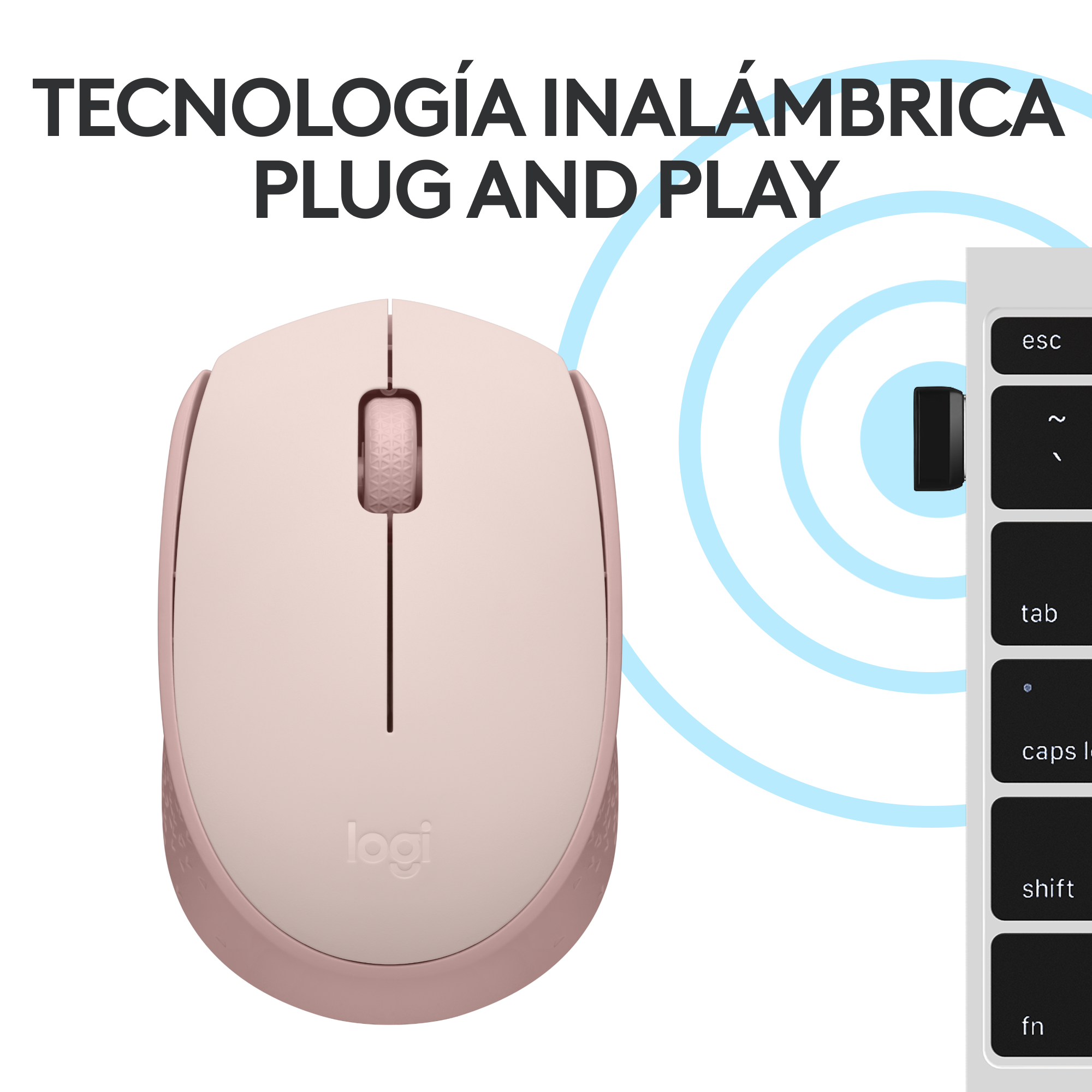 MOUSE INALÁMBRICO LOGITECH M170 ROSE - 5