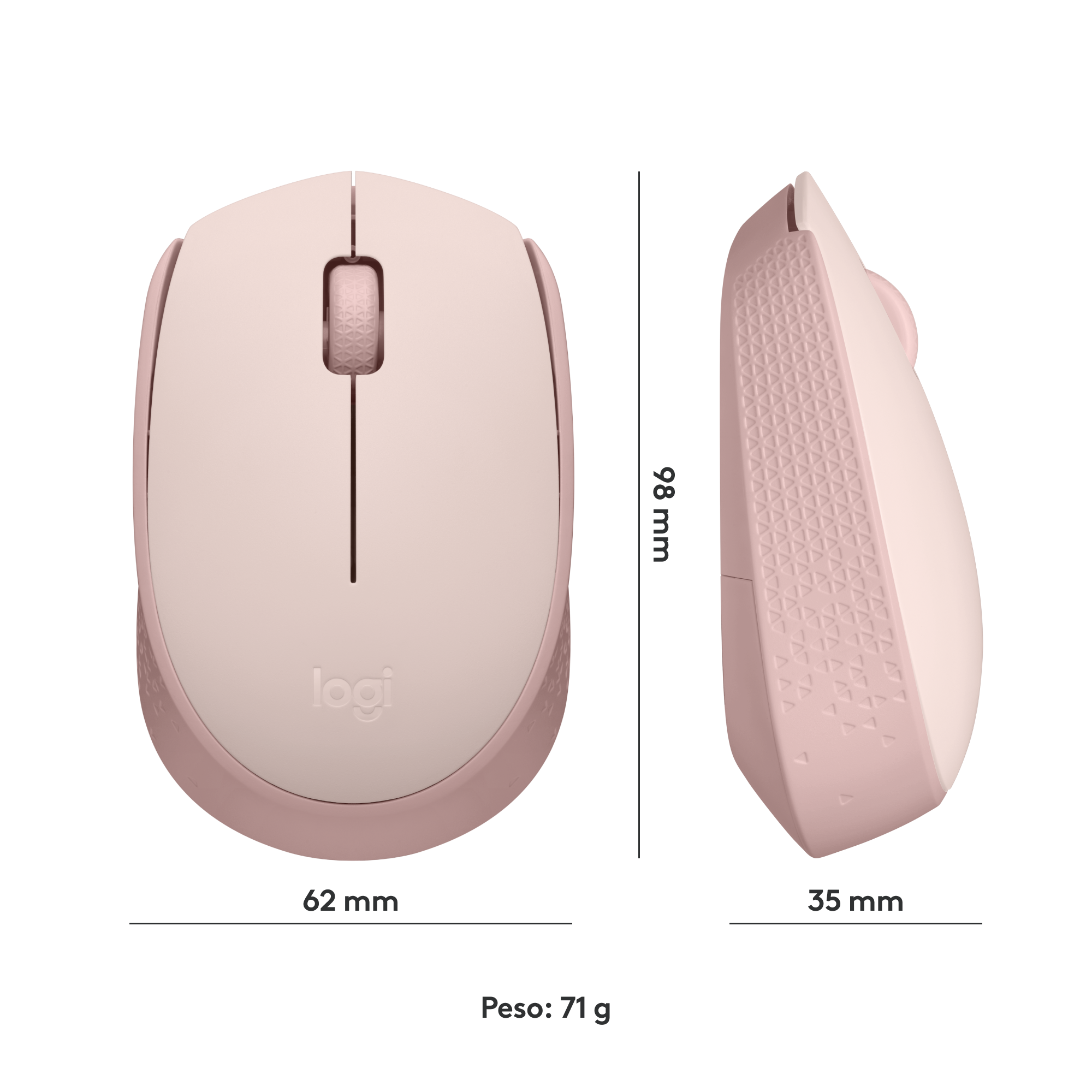 MOUSE INALÁMBRICO LOGITECH M170 ROSE - 7