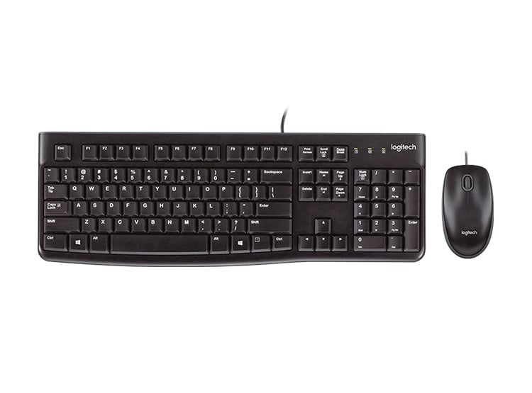 Combo teclado y mouse con cable Logitech MK120 Negro - 1