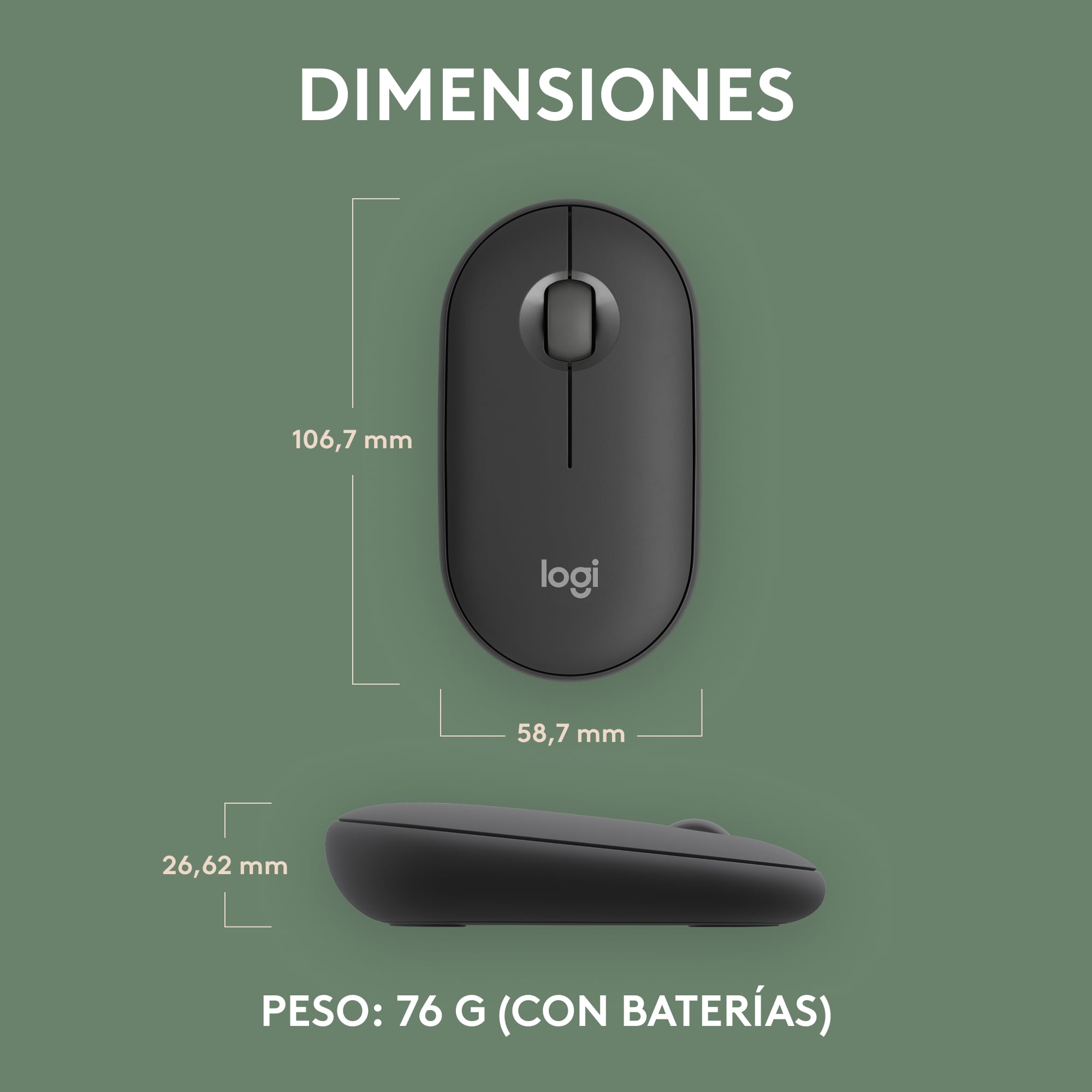 MOUSE INALÁMBRICO LOGITECH PEBBLE 2 M350S BLUETOOTH WIRELESS GRAPHITE - 7