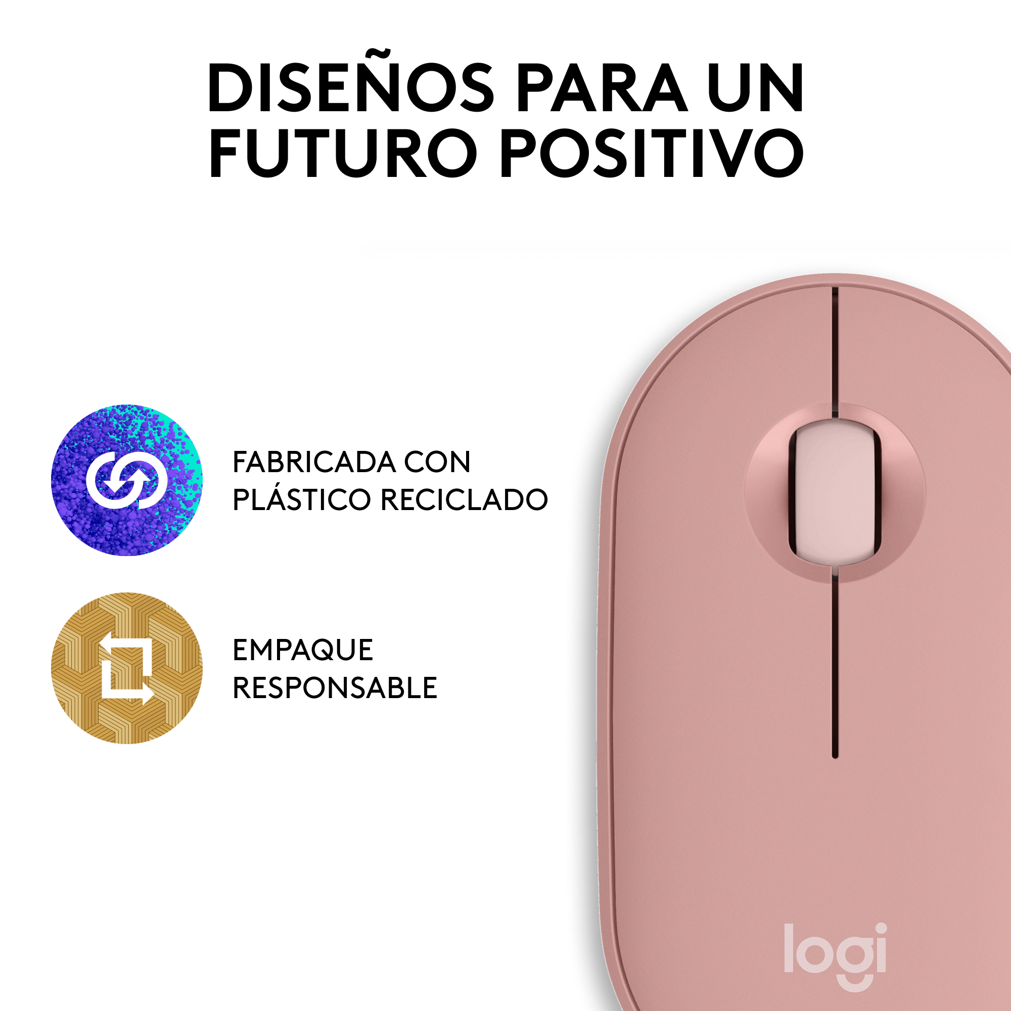 Mouse Inalámbrico Bluetooth Logitech Pebble 2 M350S Rose - 9