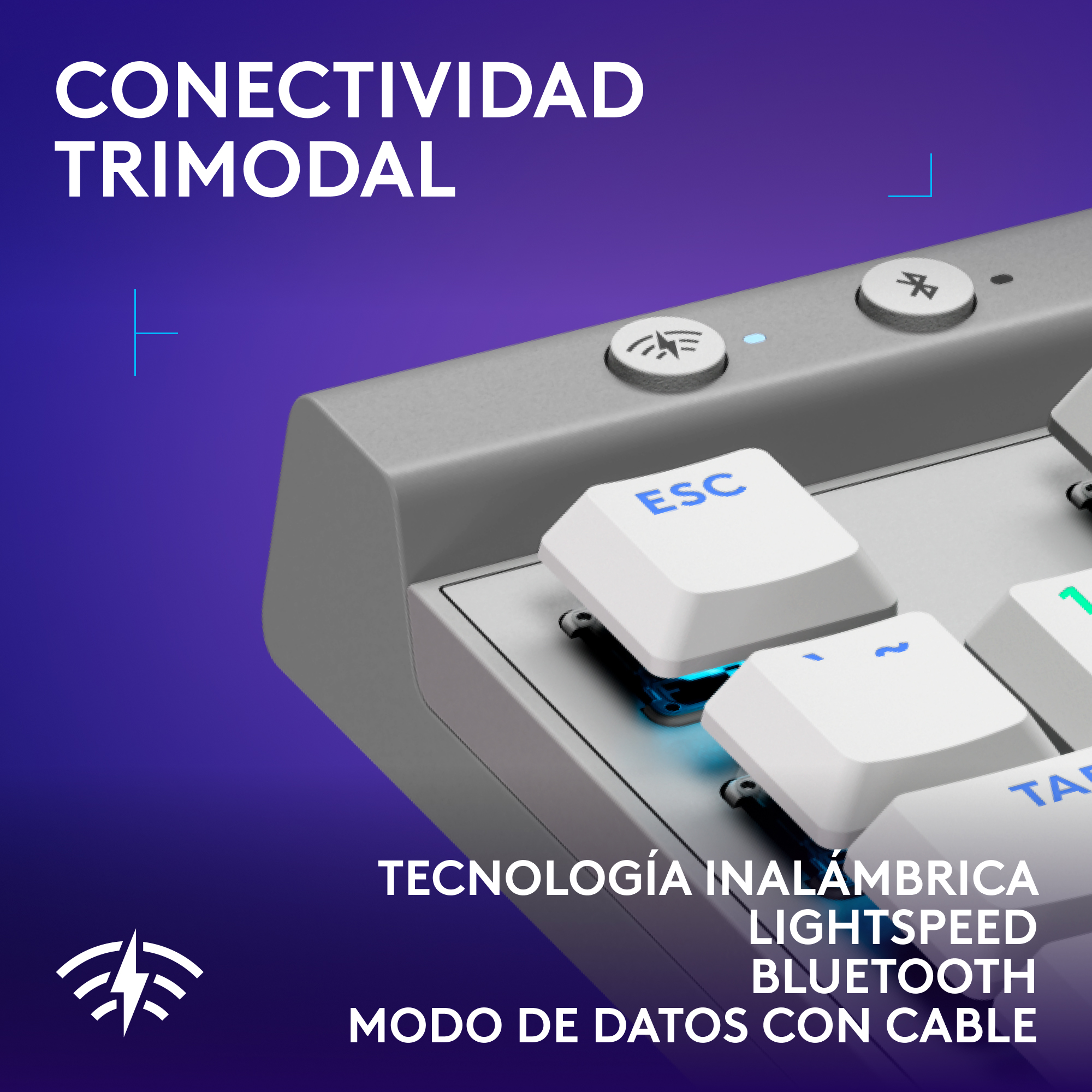 Teclado inalámbrico Logitech G515 LIGHTSPEED TKL para juegos Blanco - 4