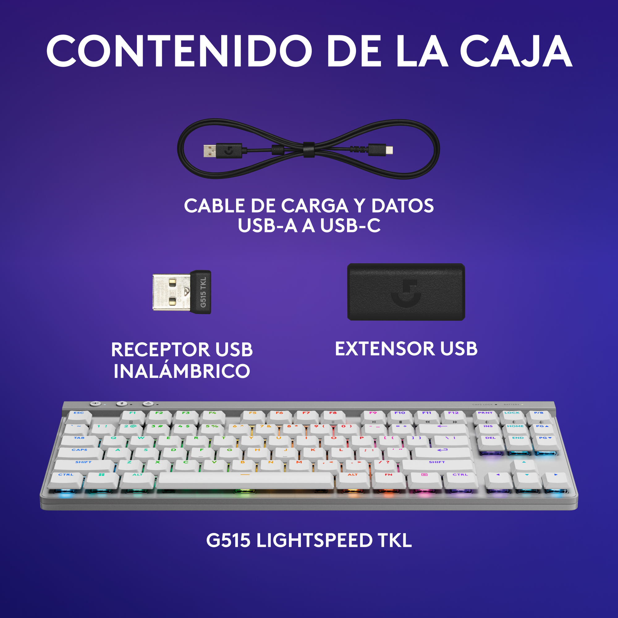 Teclado inalámbrico Logitech G515 LIGHTSPEED TKL para juegos Blanco - 7