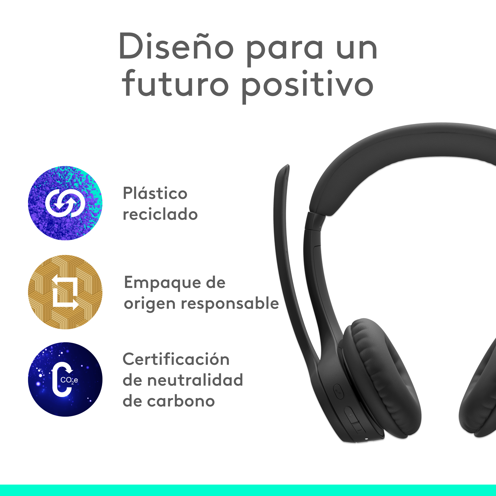 Audífonos Inalámbricos Logitech Zone 300 con micrófono Negro - 6