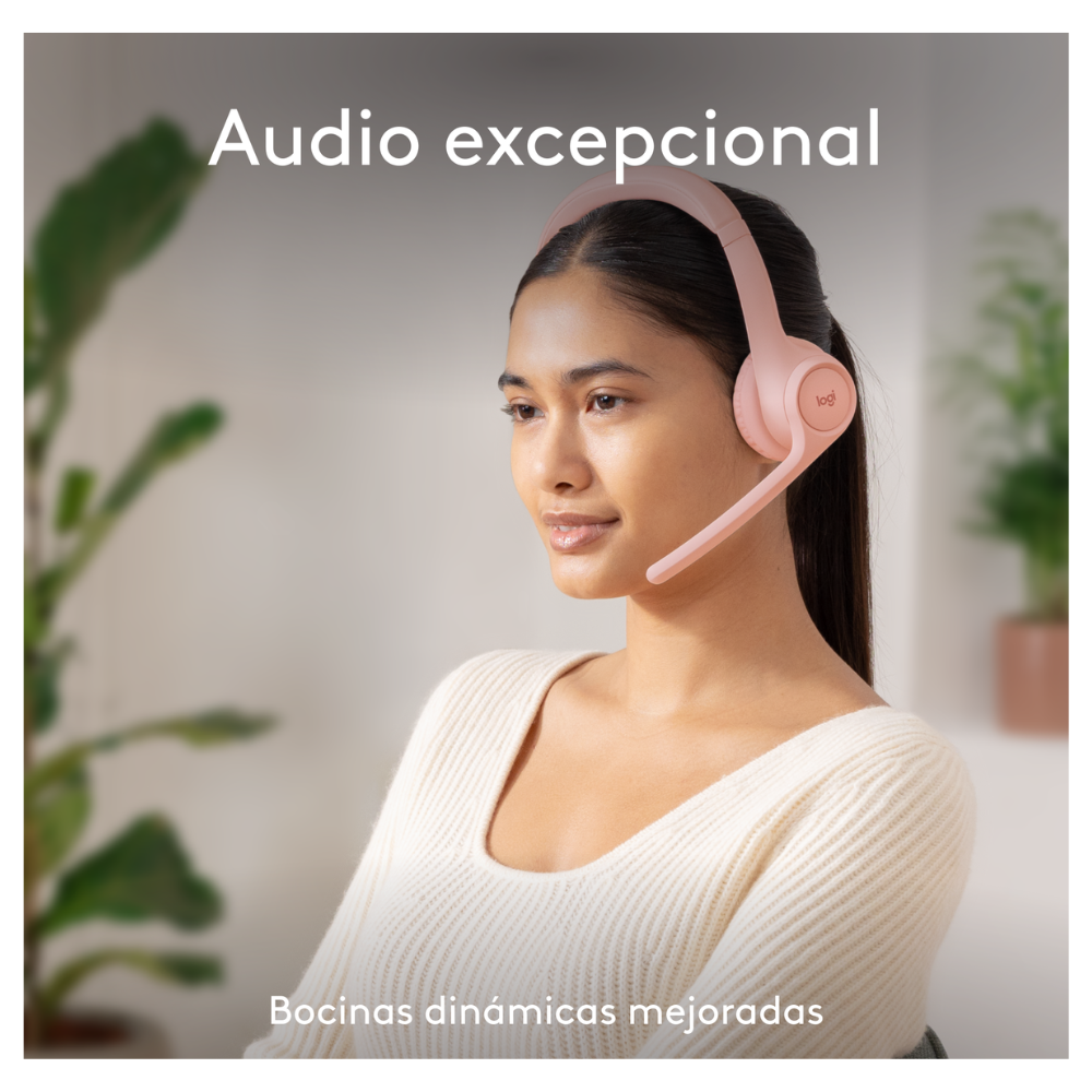 AUDÍFONOS LOGITECH OVER-EAR ZONE 300 BLUETOOTH CON MICROFONO /20HRS ROSE - 2