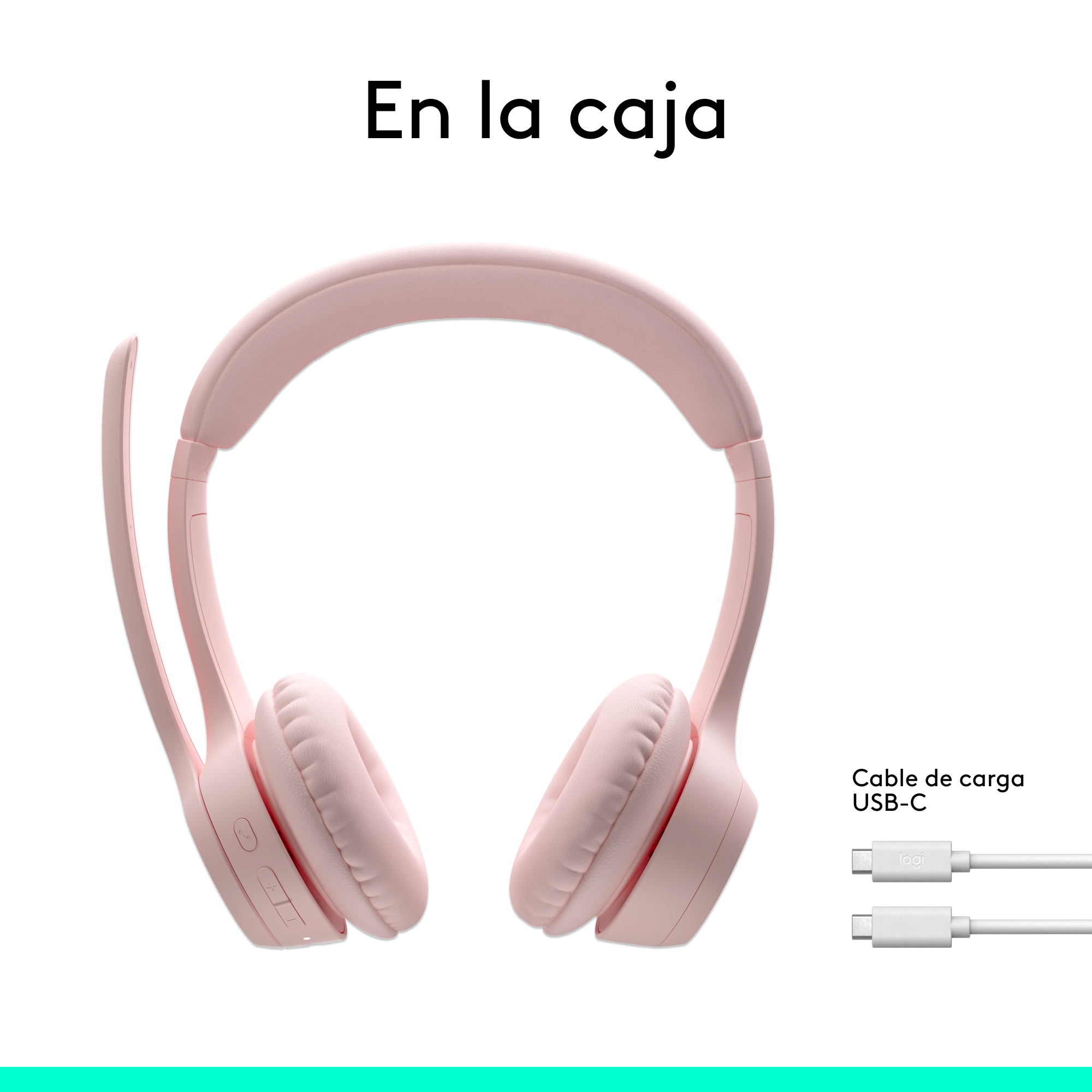 AUDÍFONOS LOGITECH OVER-EAR ZONE 300 BLUETOOTH CON MICROFONO /20HRS ROSE - 9