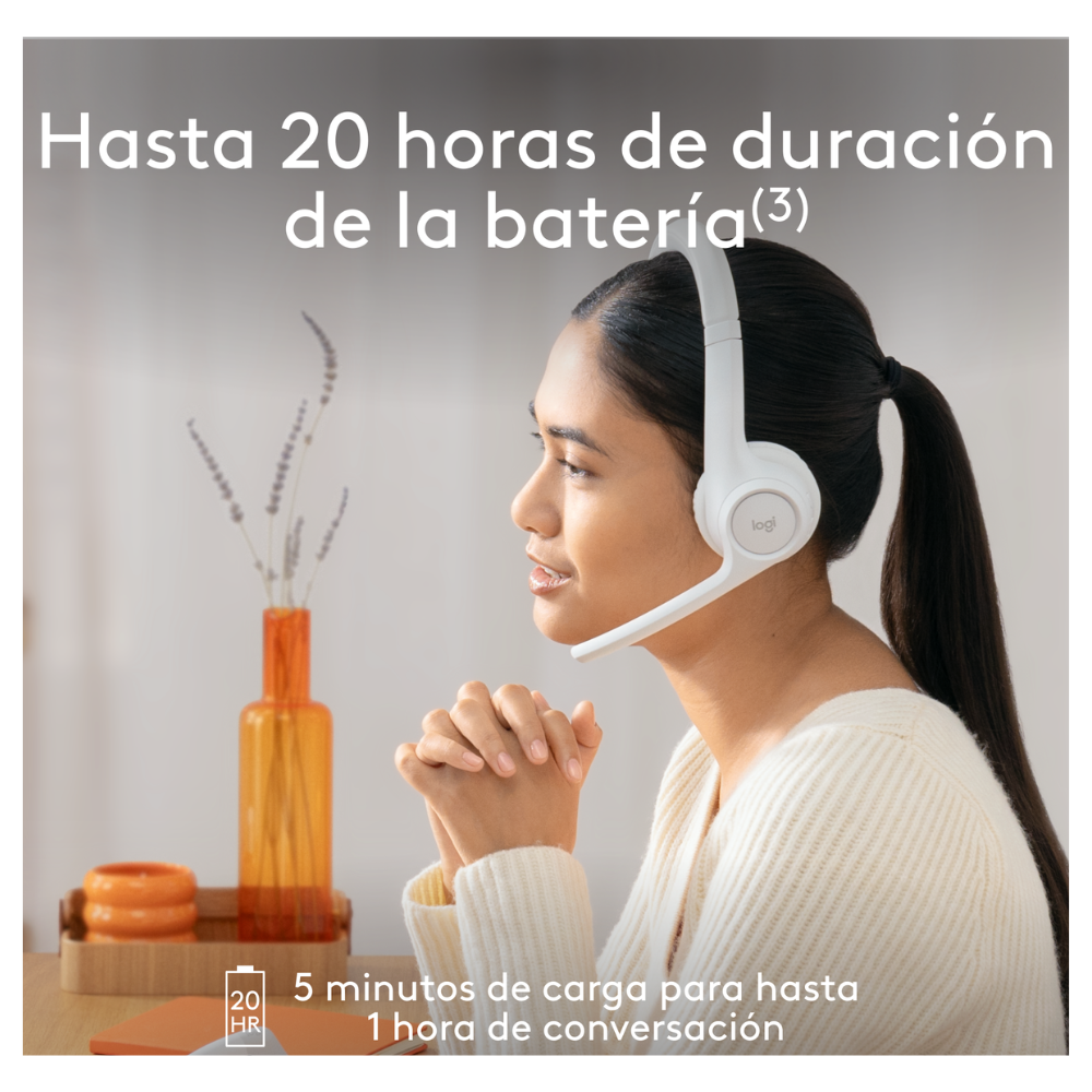 Audífonos Inalámbricos Logitech Zone 300 con micrófono Blanco - 4