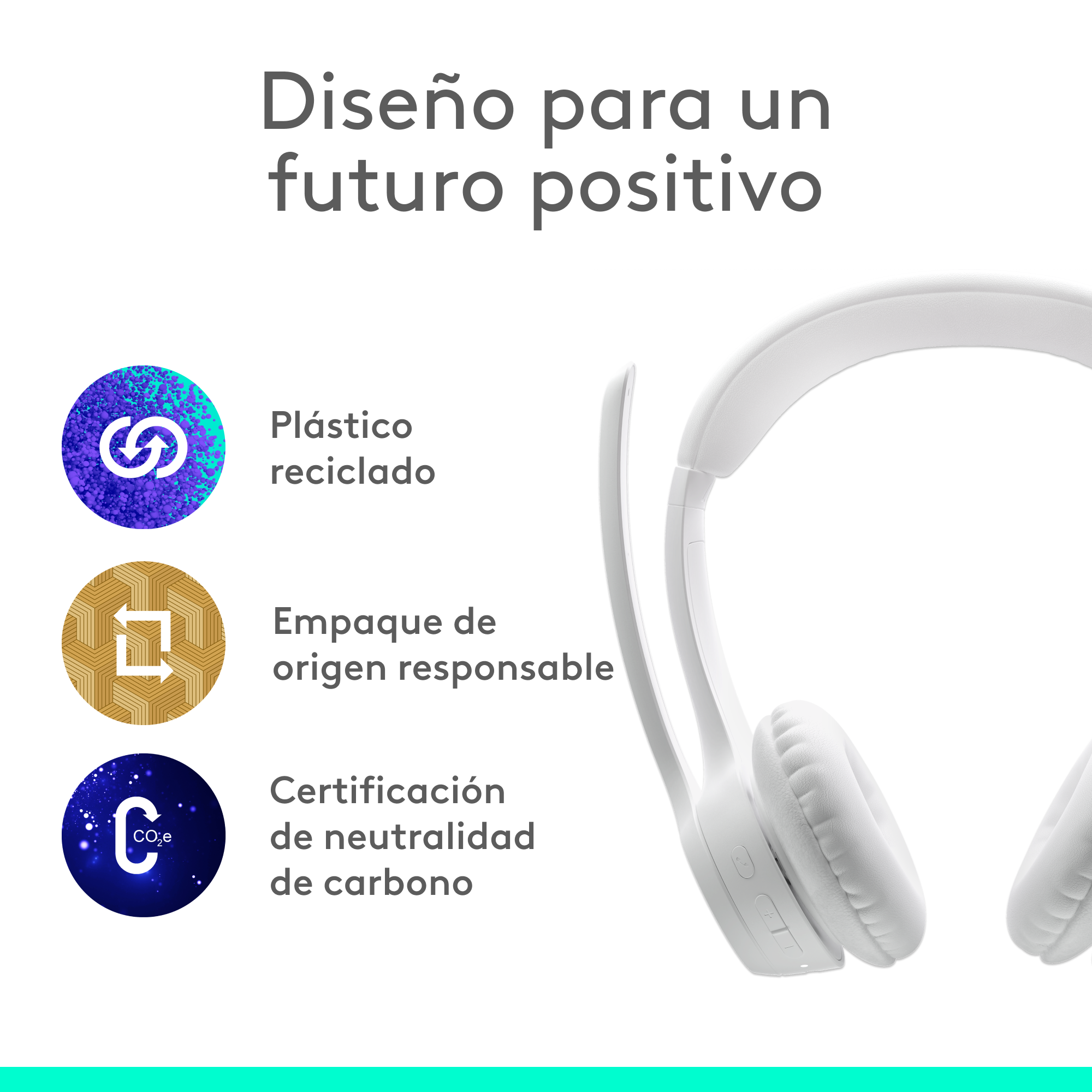 Audífonos Inalámbricos Logitech Zone 300 con micrófono Blanco - 6