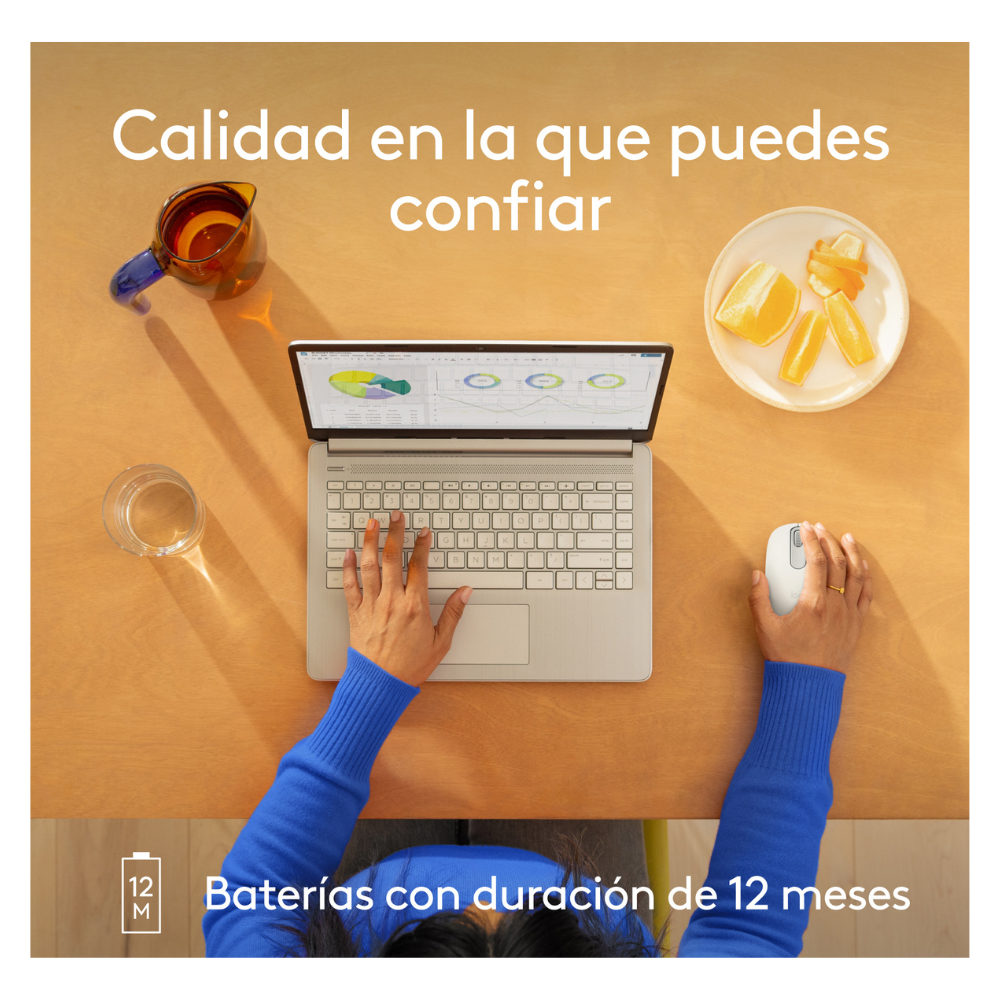Mouse Bluetooth Logitech M196 Blanco - 5