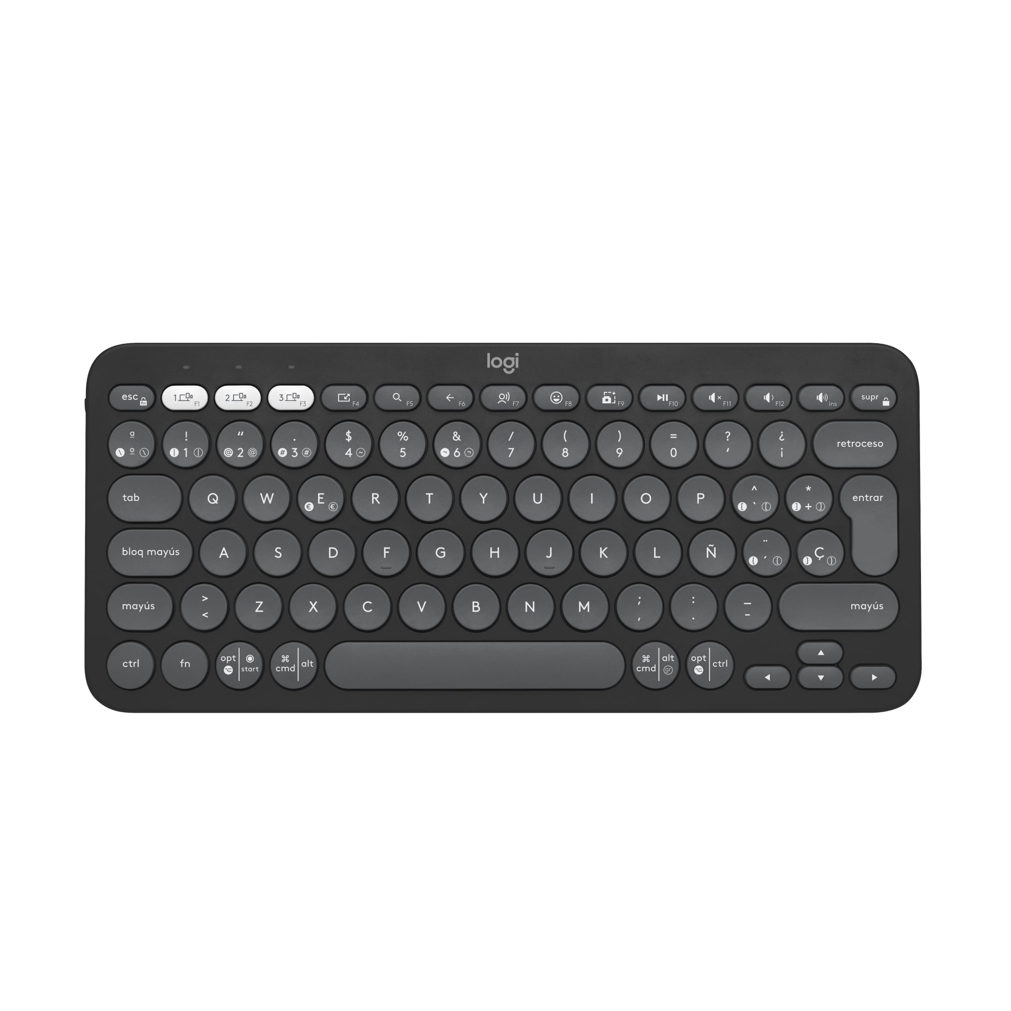 Teclado Bluetooth Multidispositivo Logitech Pebble Keys 2 K380S Grafito - 1