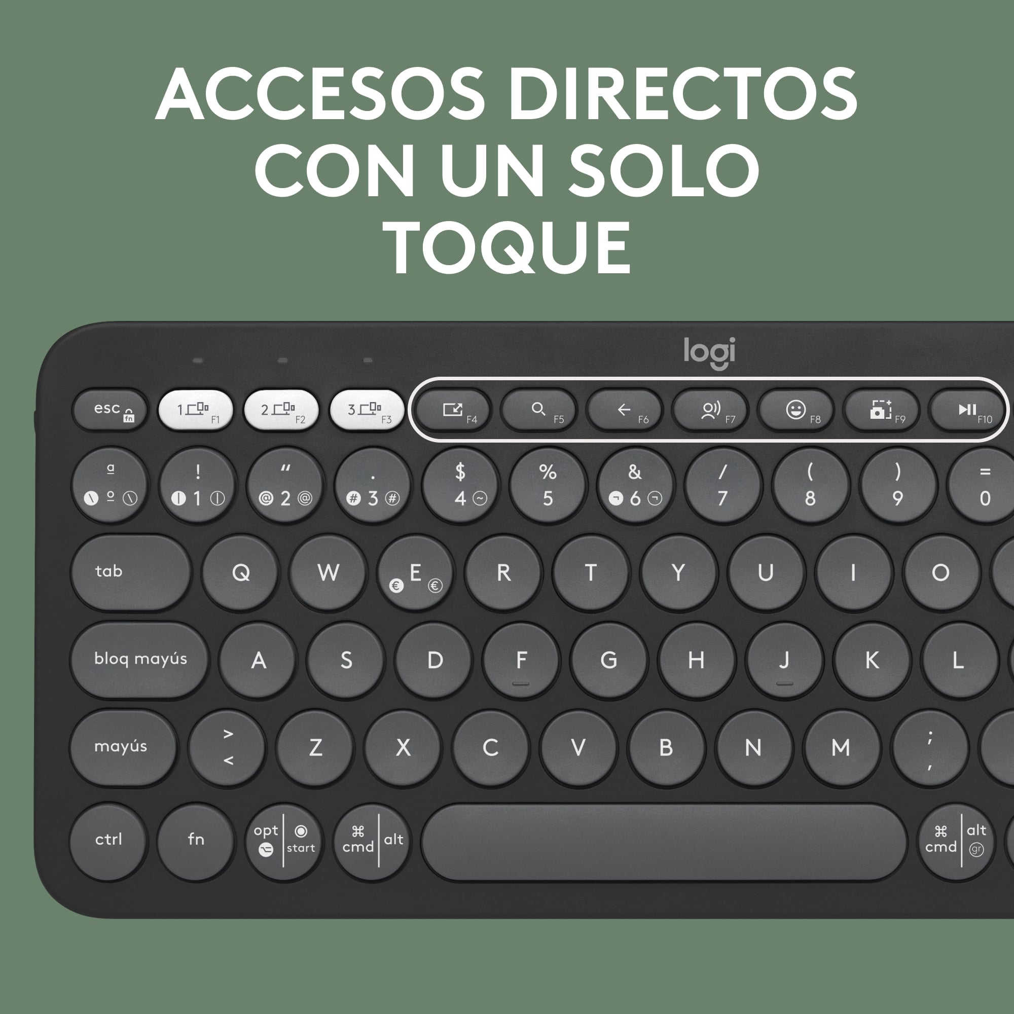 Teclado Bluetooth Multidispositivo Logitech Pebble Keys 2 K380S Grafito - 4