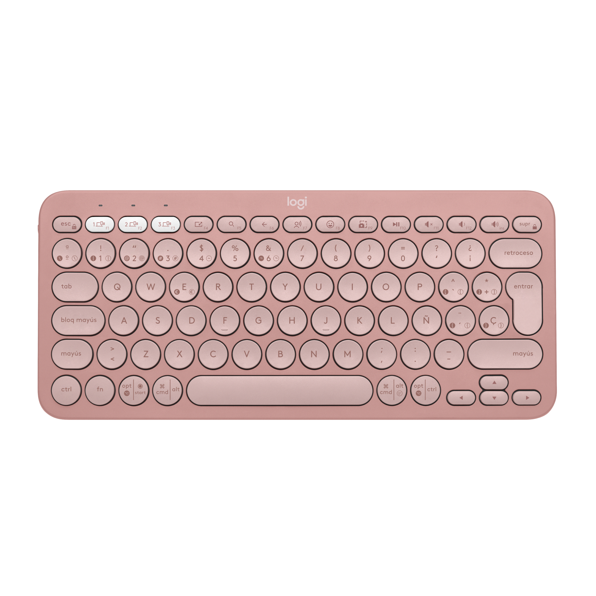 TECLADO LOGITECH PEBBLE 2 K380S BLUETOOTH/WIRELESS SP ROSE - 1