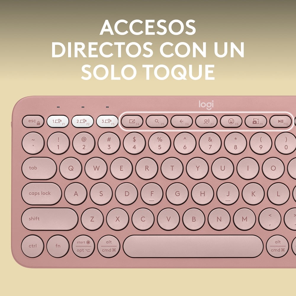 TECLADO LOGITECH PEBBLE 2 K380S BLUETOOTH/WIRELESS SP ROSE - 4