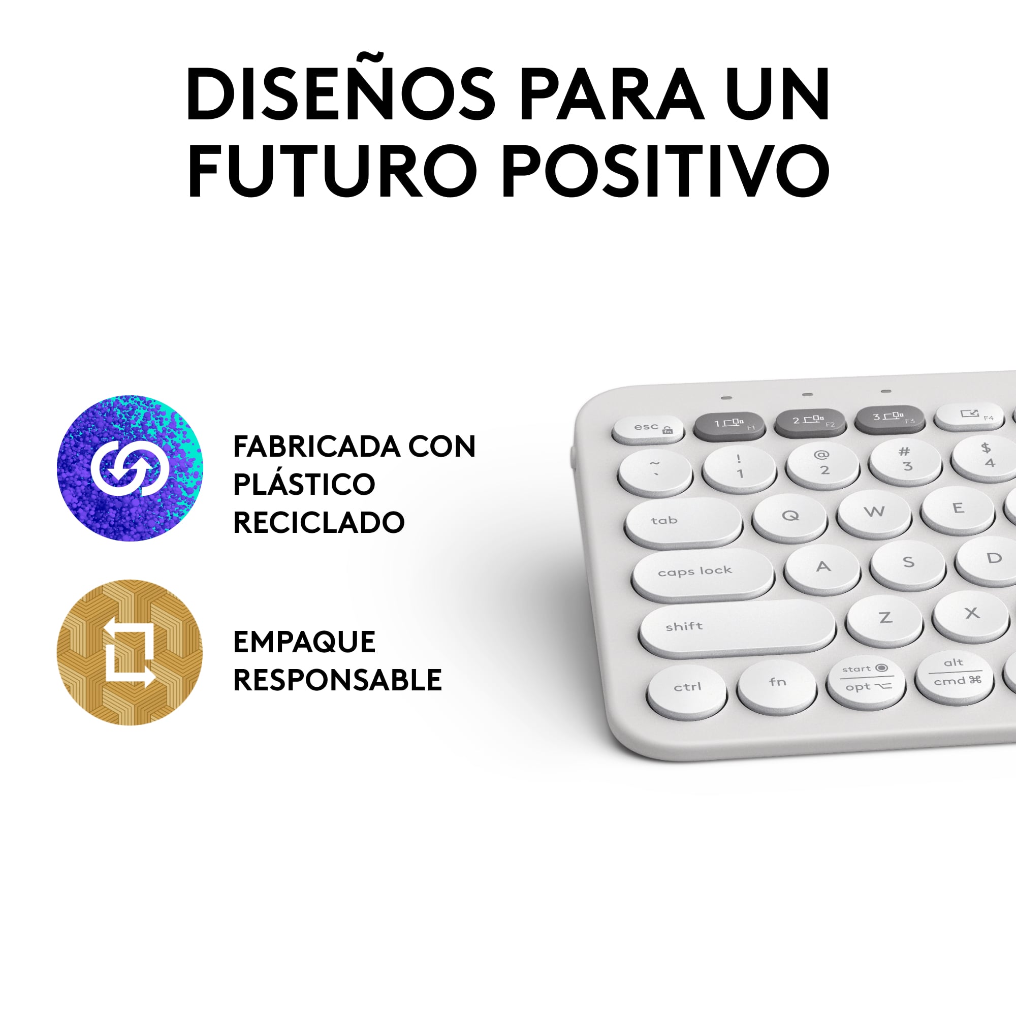 Teclado Bluetooth Multidispositivo Logitech Pebble Keys 2 K380S Blanco - 2