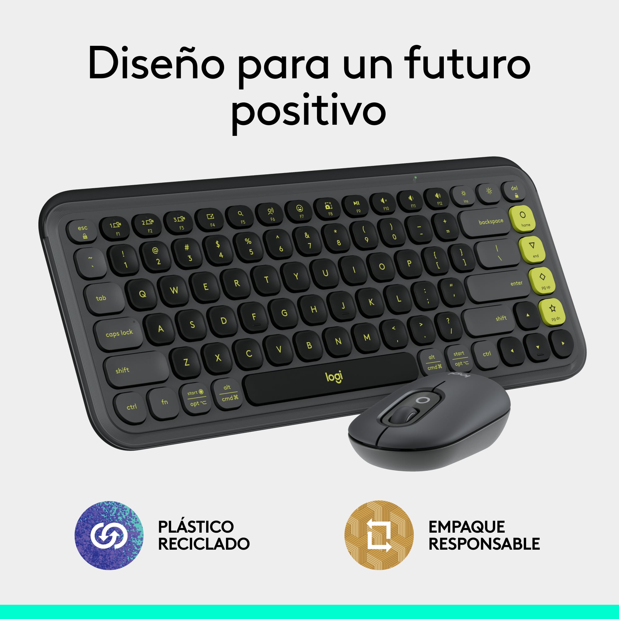 Combo teclado y mouse Logitech POP Icon Grafito - 10