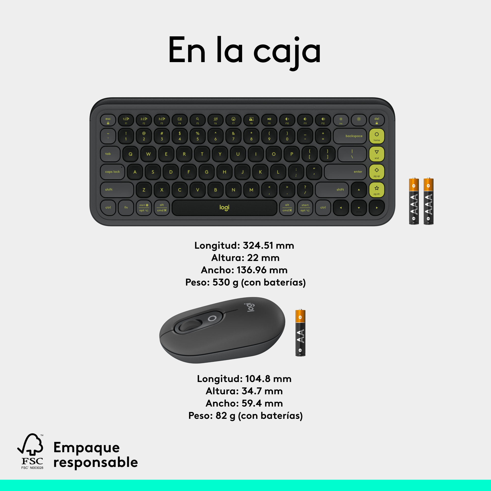Combo teclado y mouse Logitech POP Icon Grafito - 9