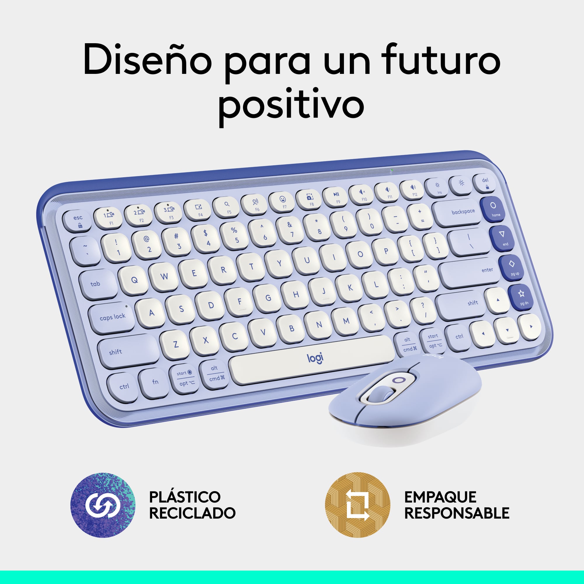 Combo teclado y mouse Logitech POP Icon Lila - 10