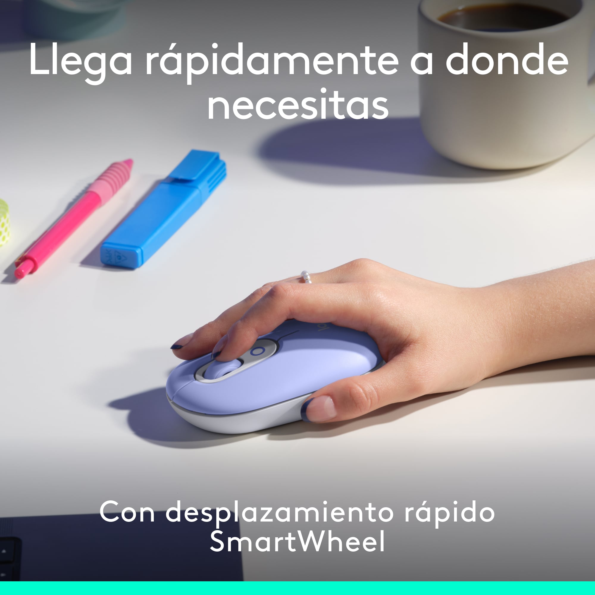 Combo teclado y mouse Logitech POP Icon Lila - 4