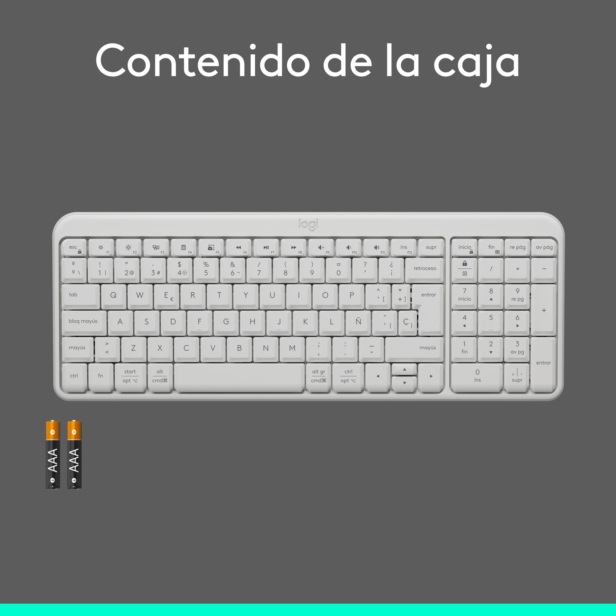 Teclado Inalámbrico Bluetooth Logitech K250 Blanco - 7