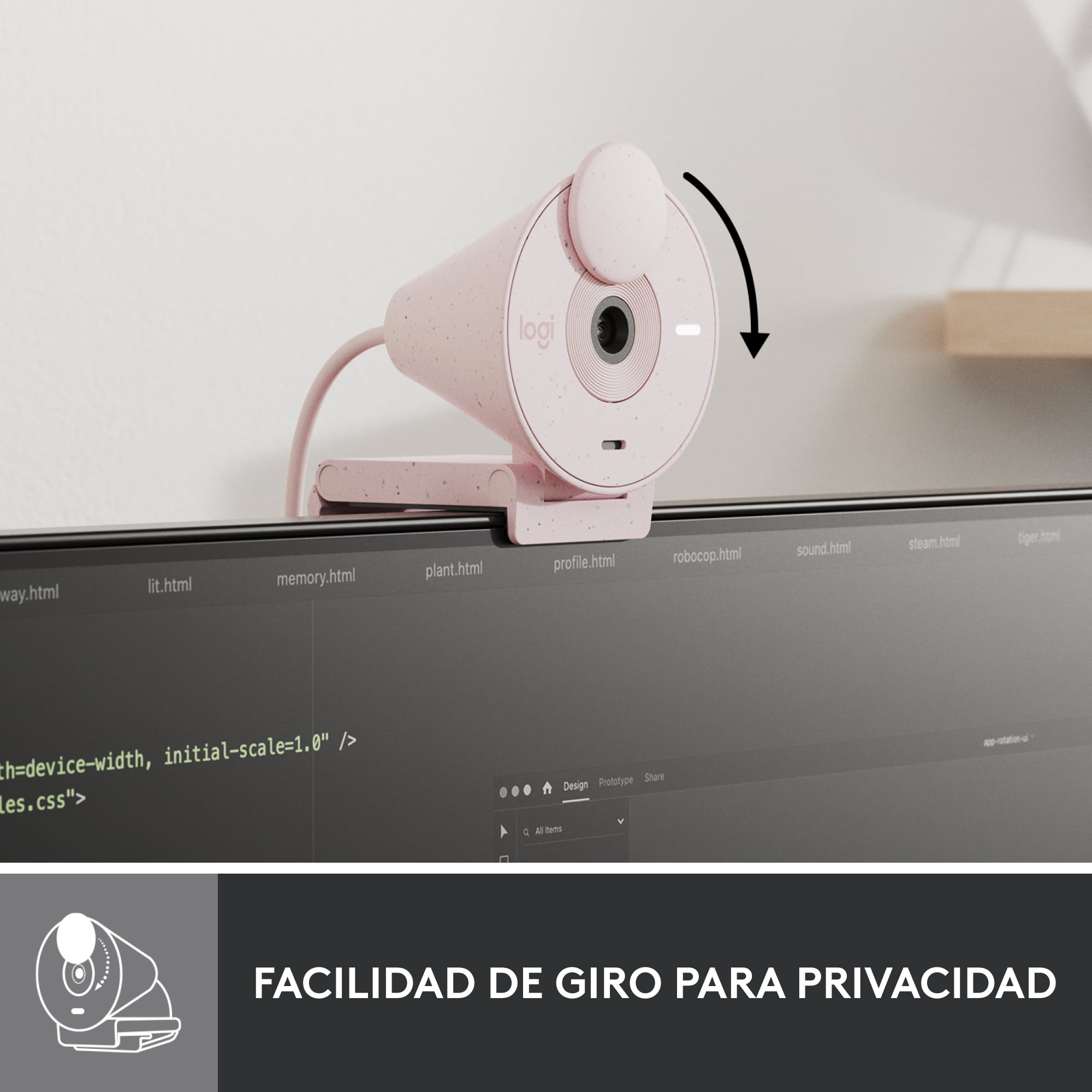 Cámara web Logitech Brio 300 Full HD Rose - 4