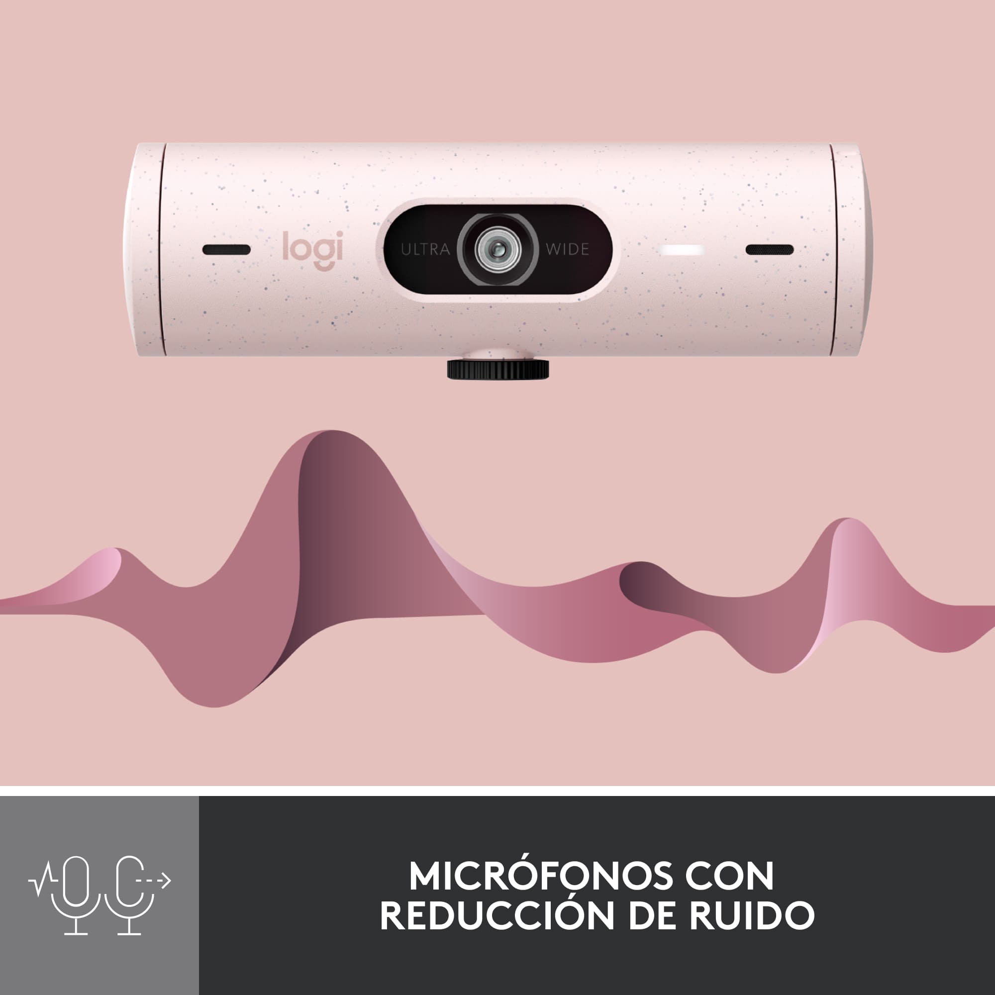 Cámara web Logitech Brio 500 Full HD Rose - 3
