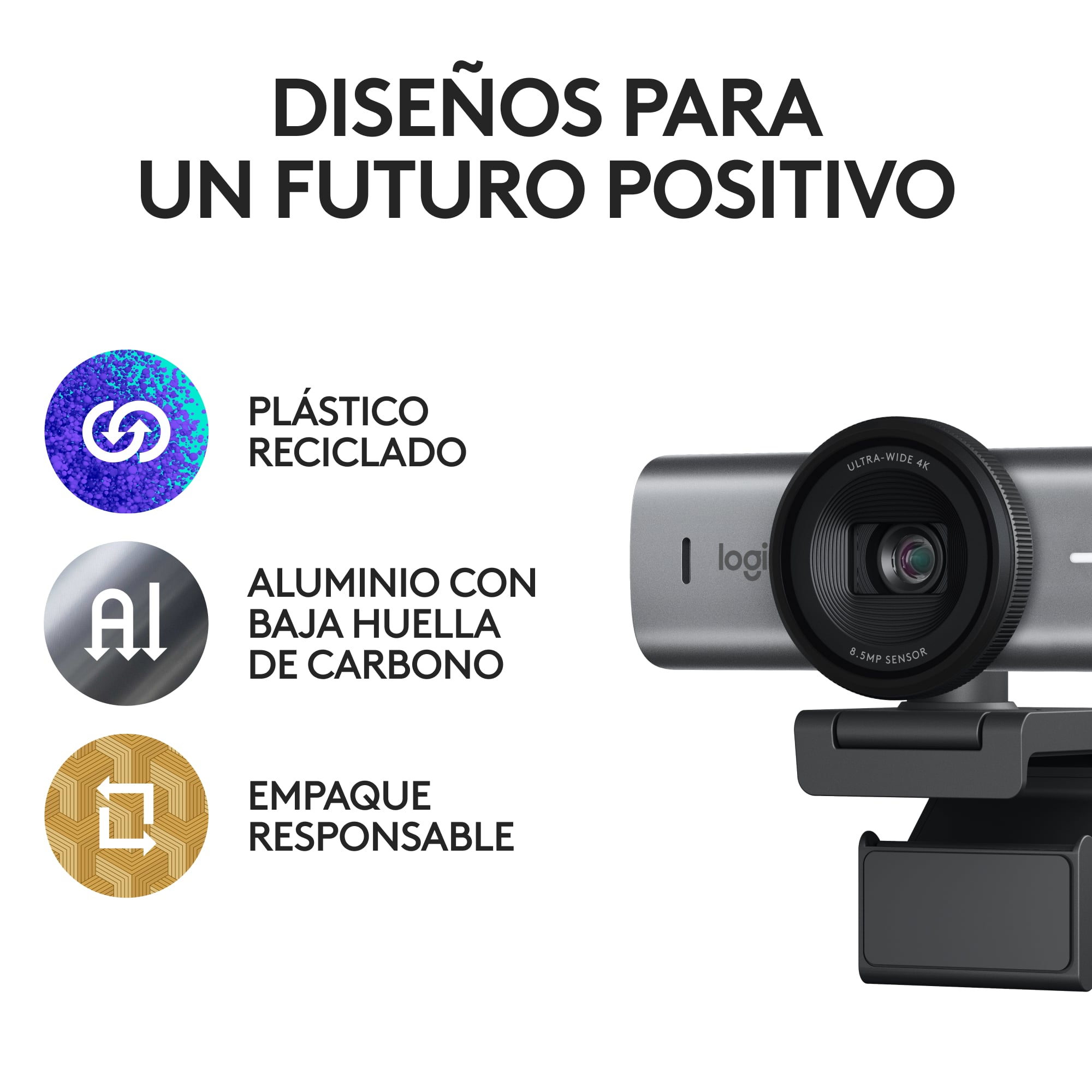 Cámara web Logitech MX Brio Ultra HD 4K para colaboración y streaming Negro - 9