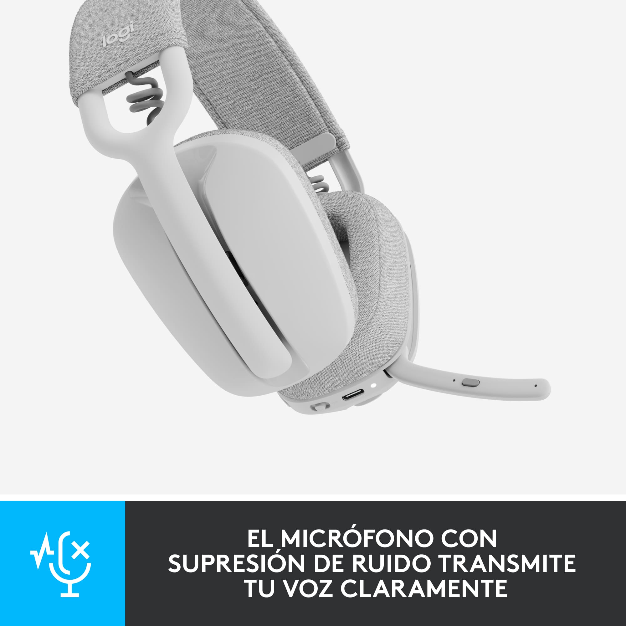 Audífonos Inalámbrico Logitech Zone Vibe 100 con Micrófono de Cancelación de Ruido Blanco - 2