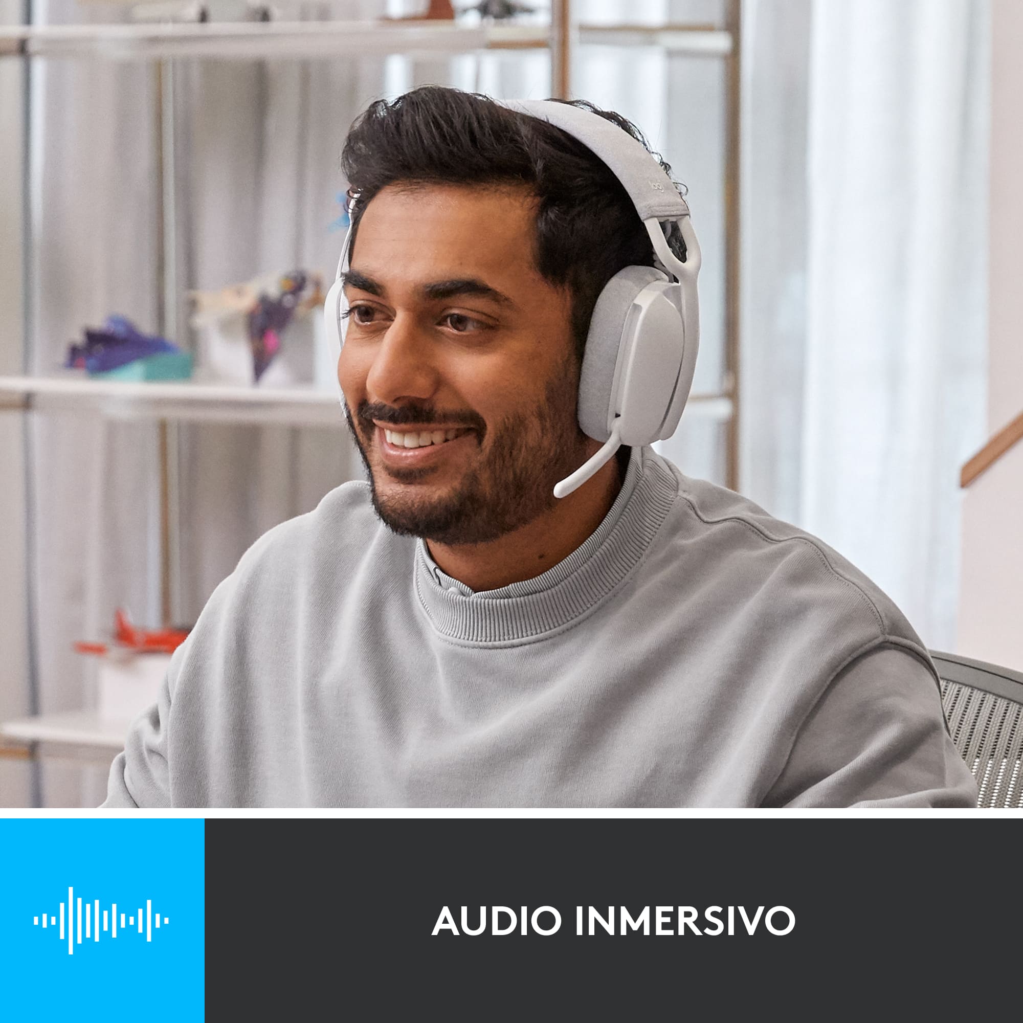 Audífonos Inalámbrico Logitech Zone Vibe 100 con Micrófono de Cancelación de Ruido Blanco - 3