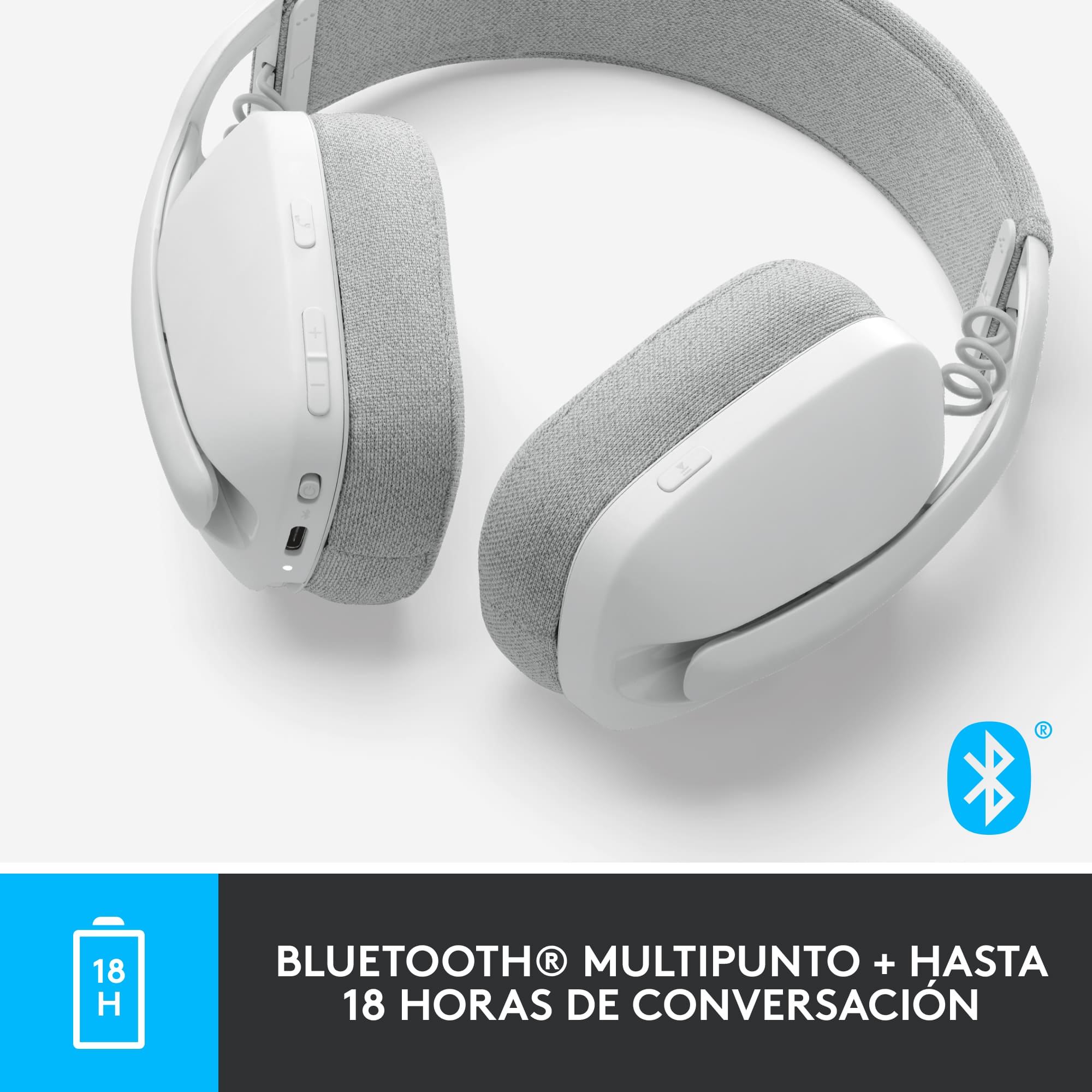 Audífonos Inalámbrico Logitech Zone Vibe 100 con Micrófono de Cancelación de Ruido Blanco - 5