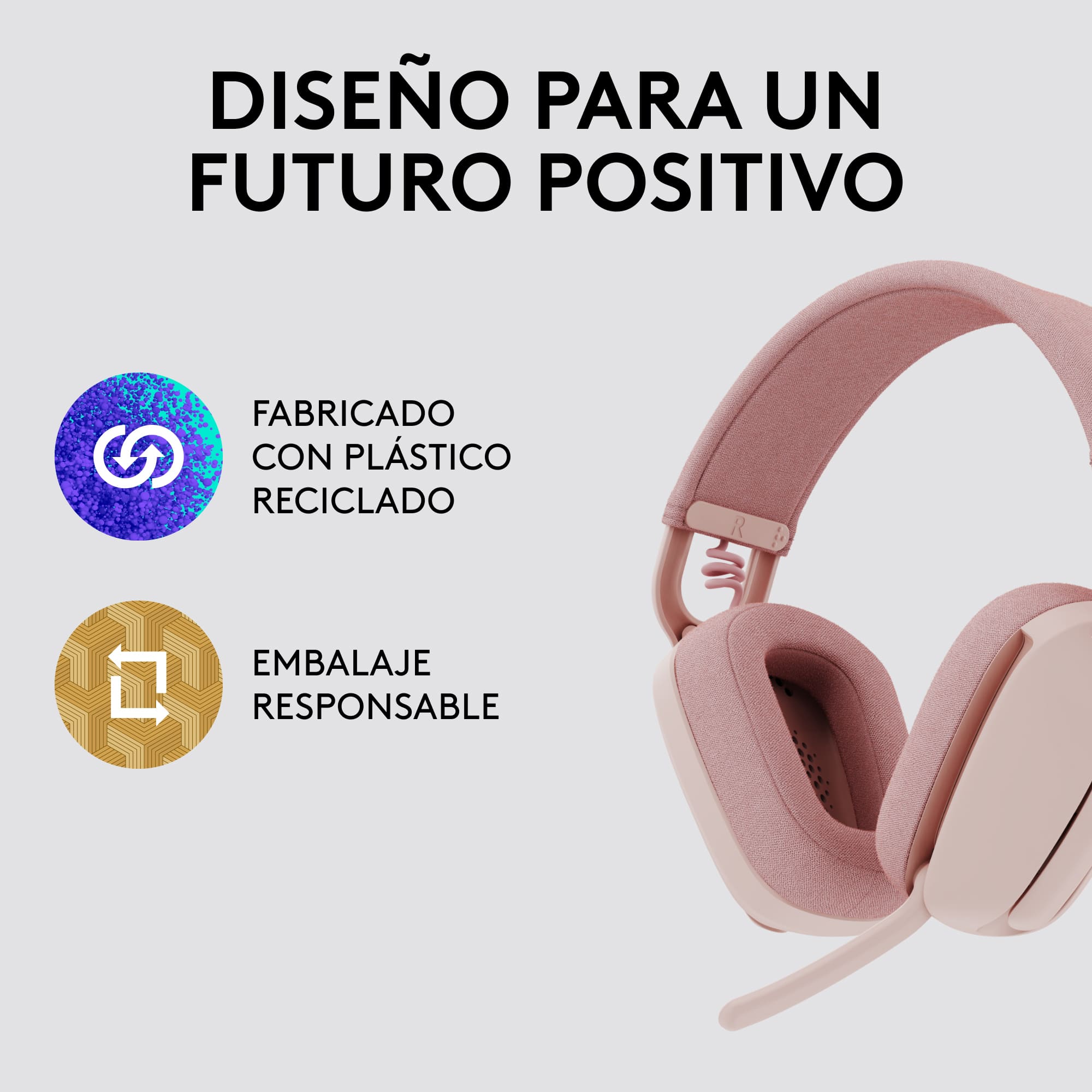 Audífonos Inalámabrico Logitech Zone Vibe 100 con Micrófono de Cancelación de Ruido Rosado - 4
