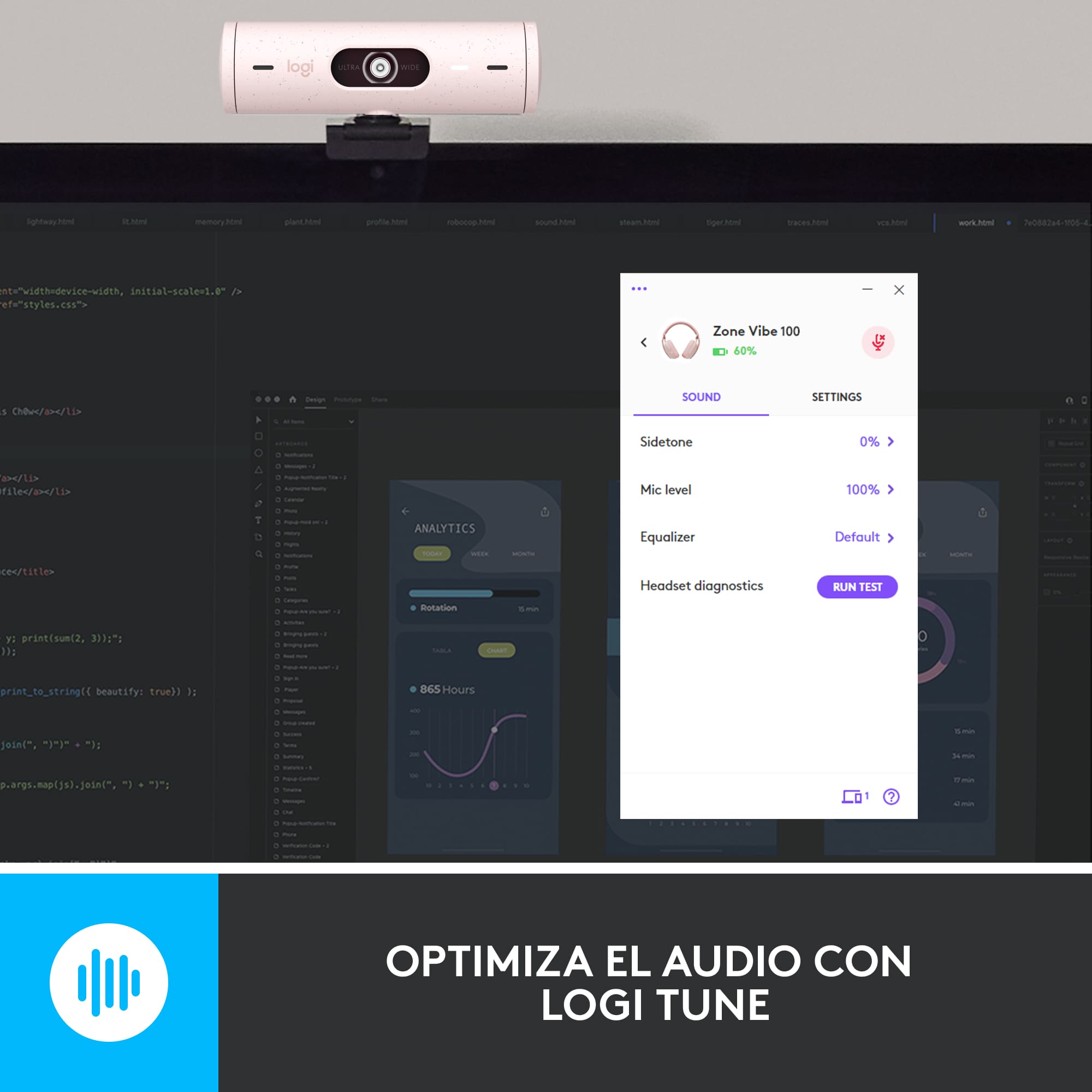 Audífonos Inalámabrico Logitech Zone Vibe 100 con Micrófono de Cancelación de Ruido Rosado - 8