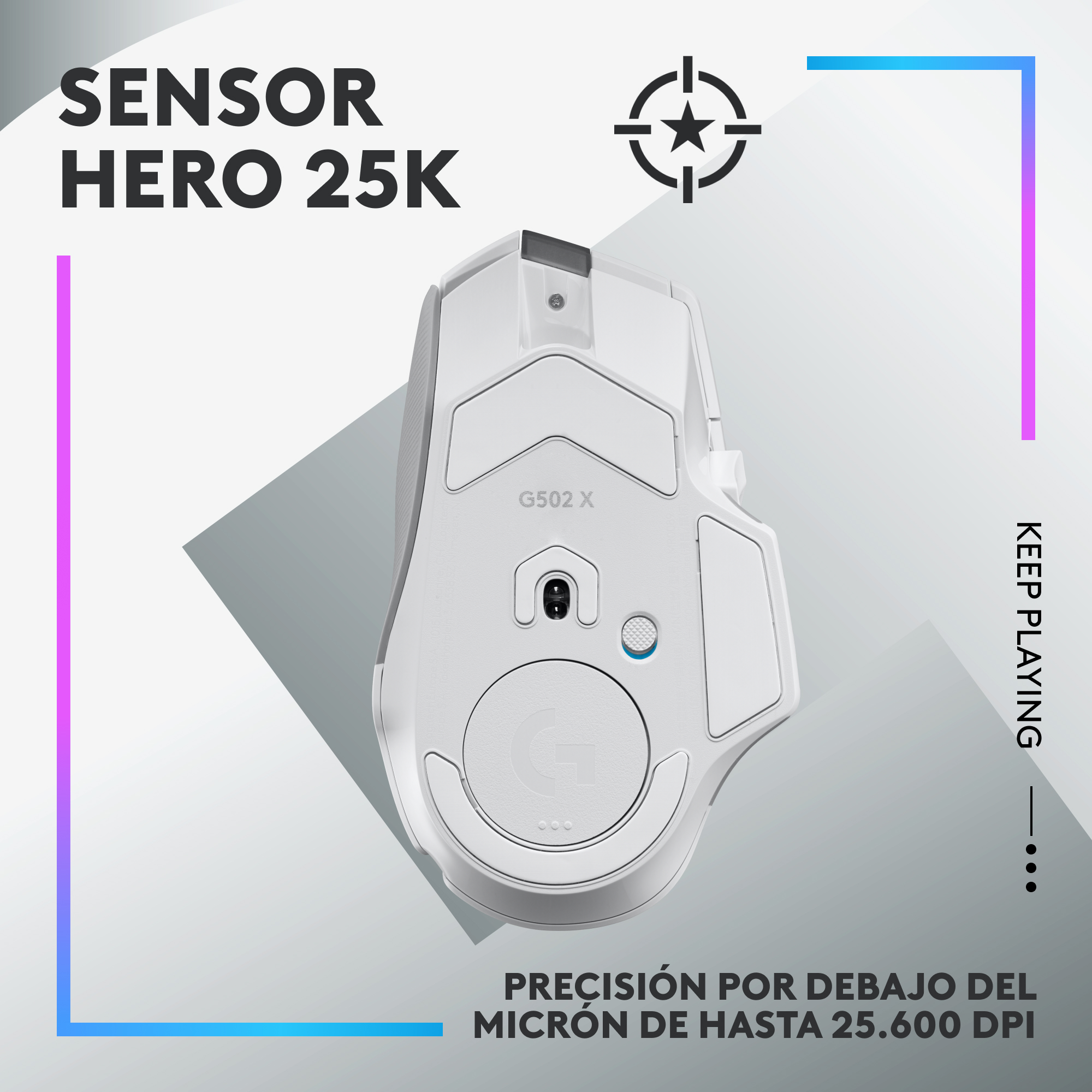 Mouse inalámbrico Logitech G502 X PLUS LIGHTSPEED RGB para juegos Blanco - 3