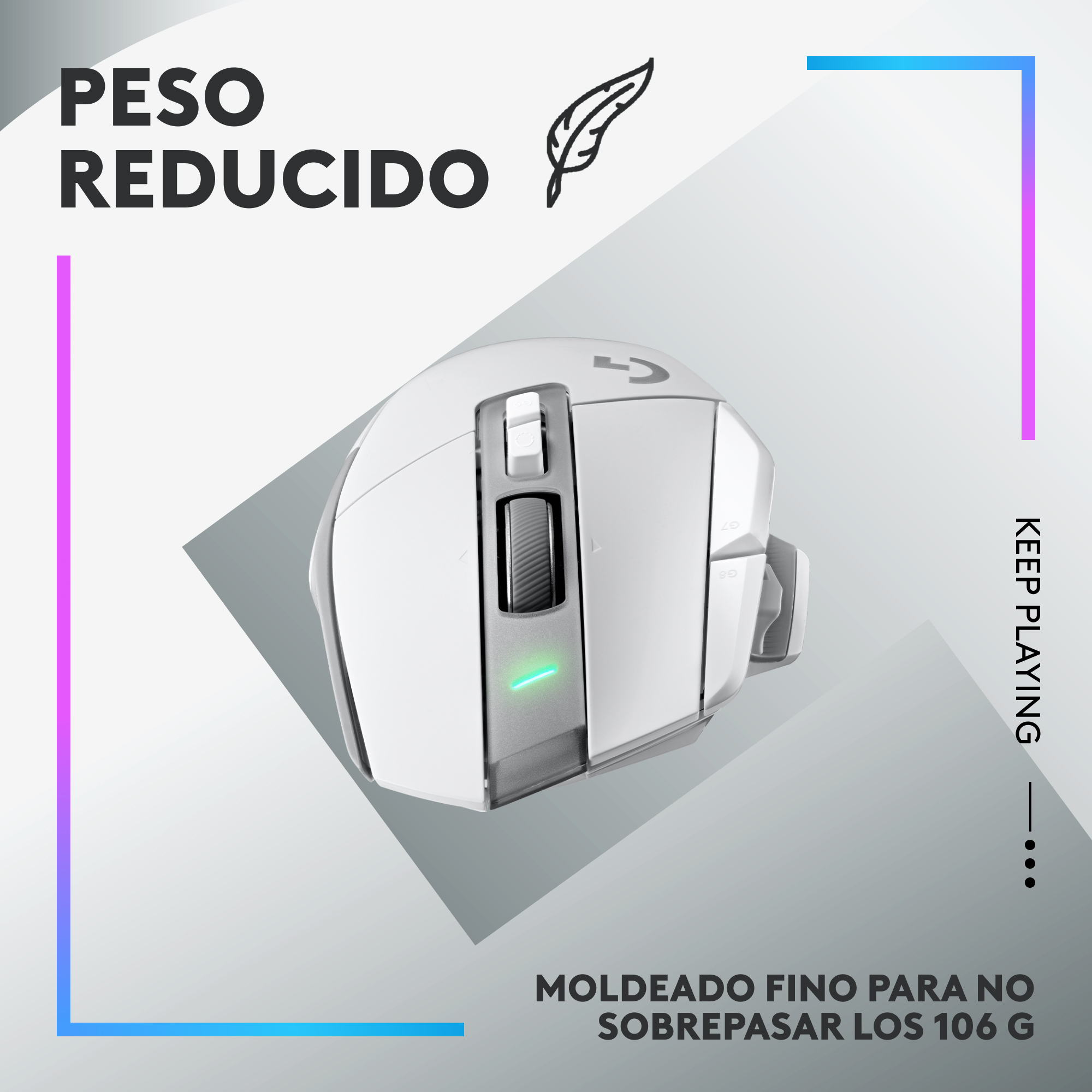Mouse inalámbrico Logitech G502 X PLUS LIGHTSPEED RGB para juegos Blanco - 6